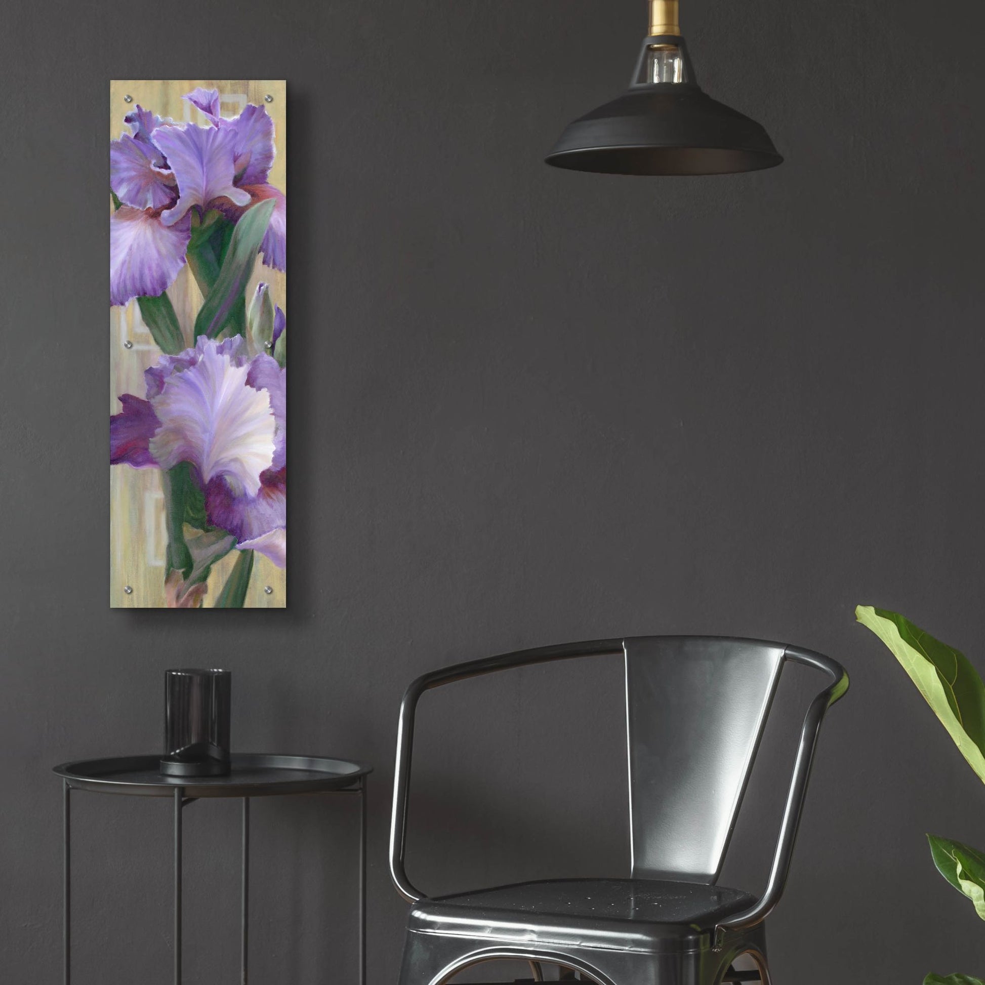 Epic Art 'Iris Ii' by Jan Mclaughlin, Acrylic Glass Wall Art,12x36