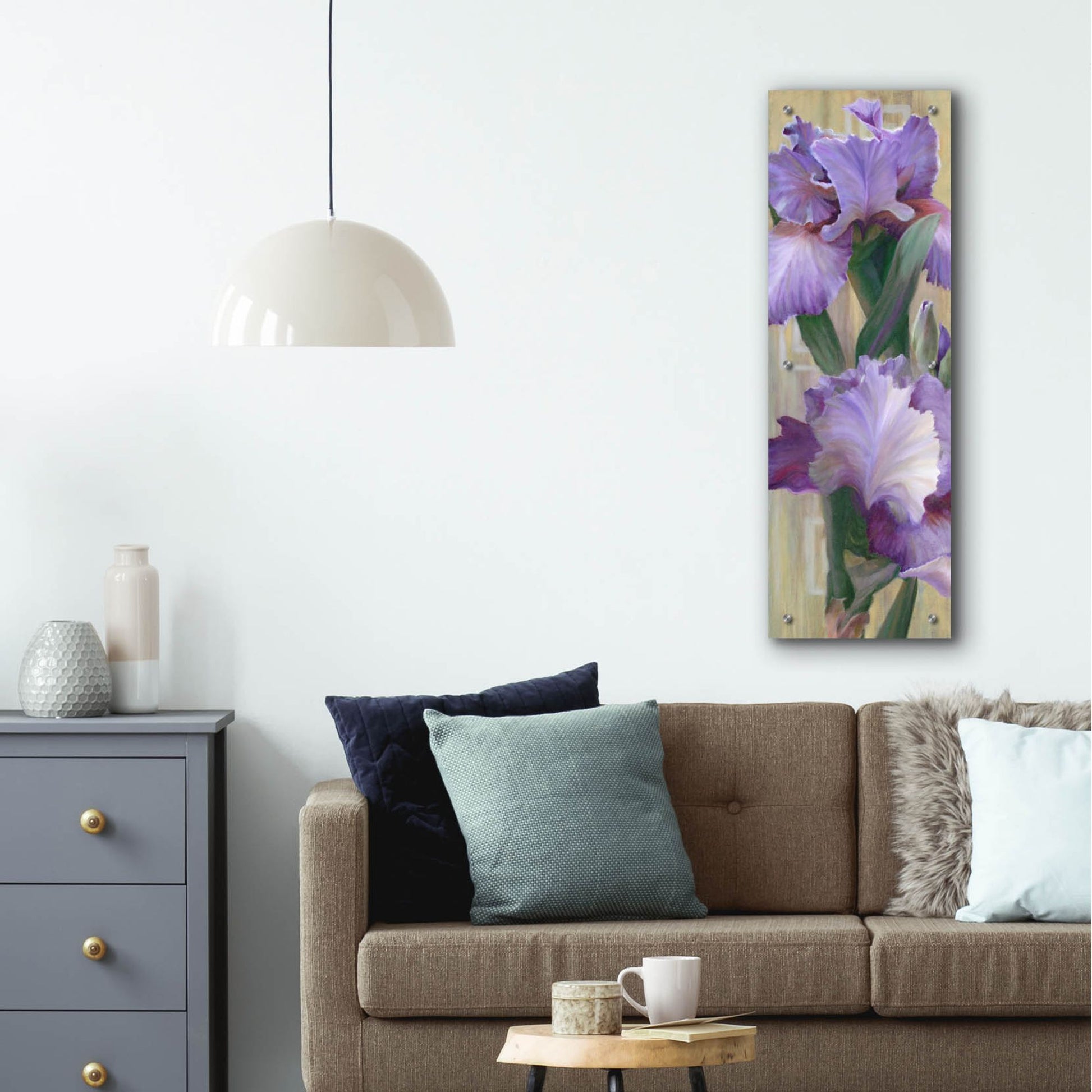 Epic Art 'Iris Ii' by Jan Mclaughlin, Acrylic Glass Wall Art,12x36