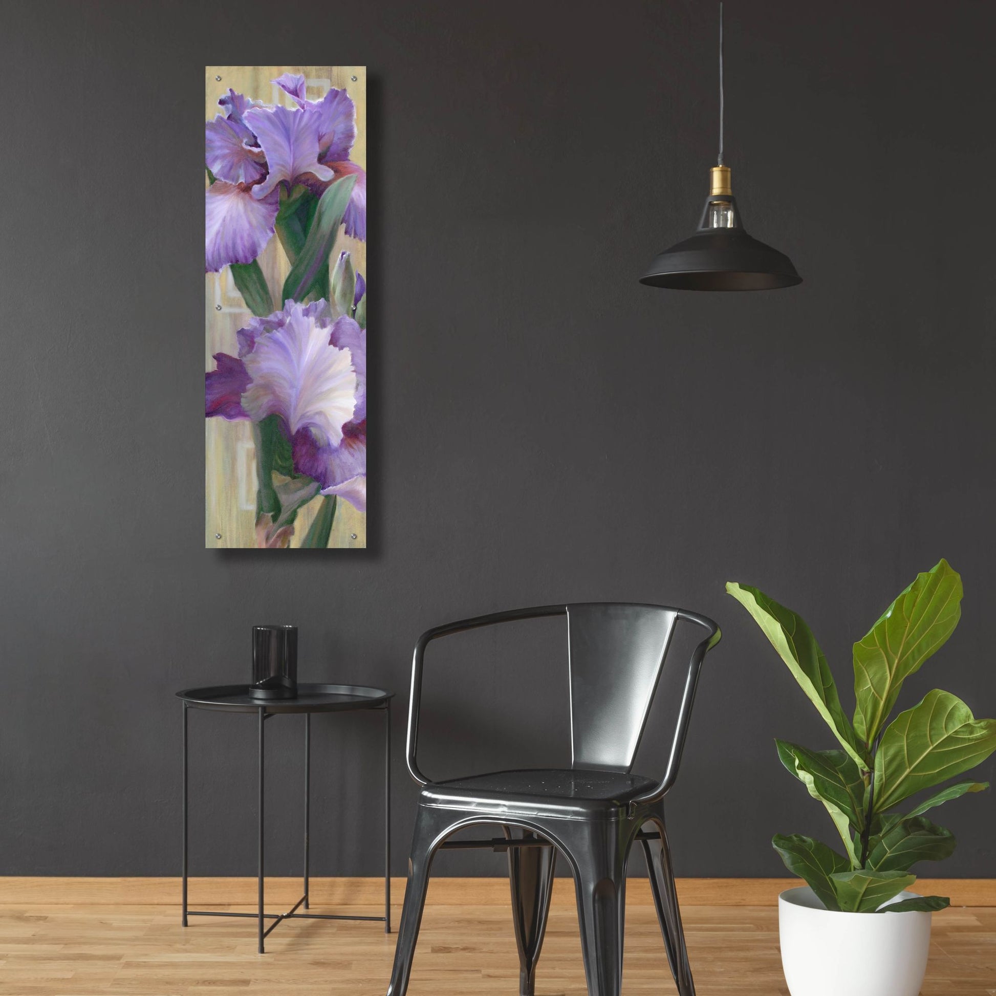 Epic Art 'Iris Ii' by Jan Mclaughlin, Acrylic Glass Wall Art,16x48