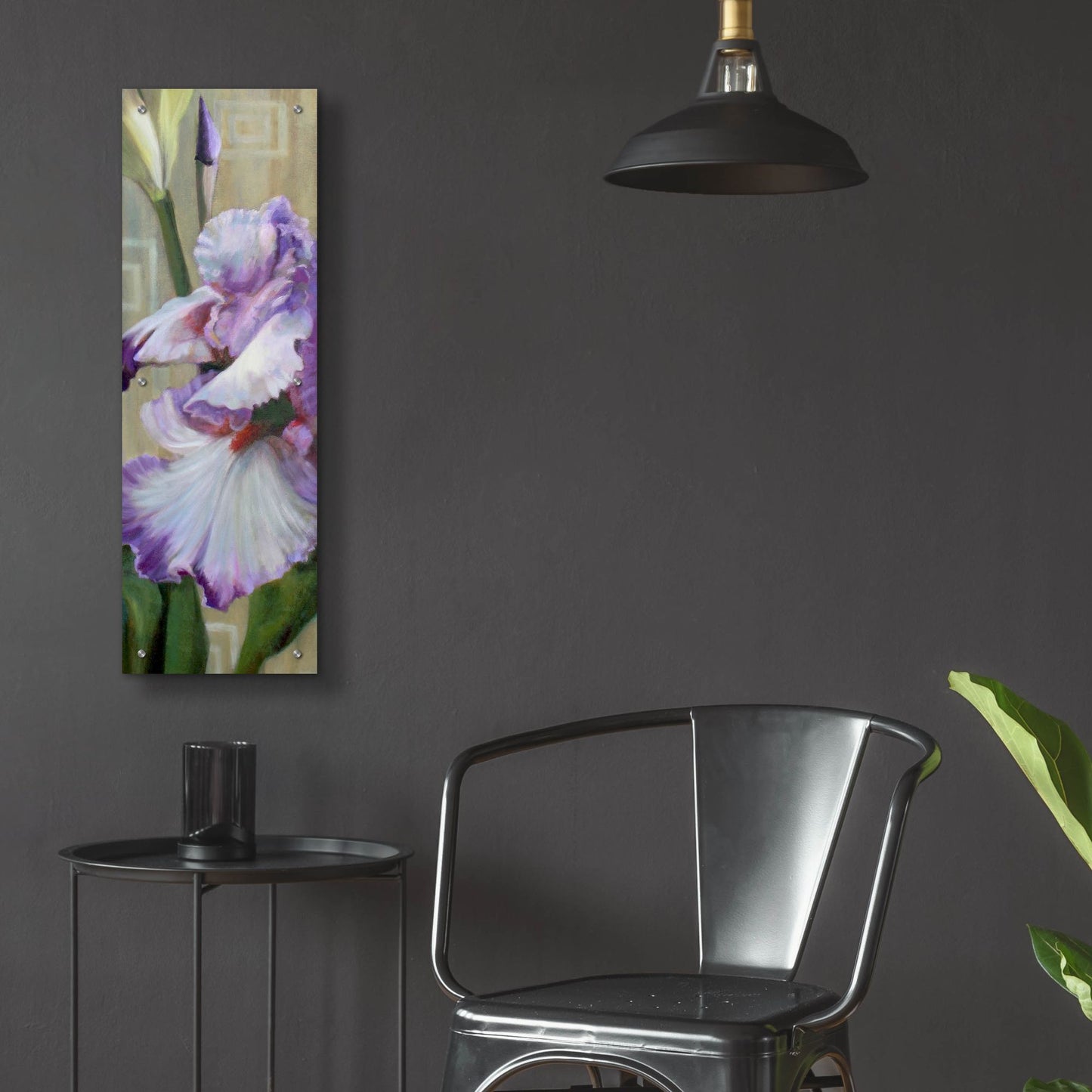 Epic Art 'Iris Iii' by Jan Mclaughlin, Acrylic Glass Wall Art,12x36