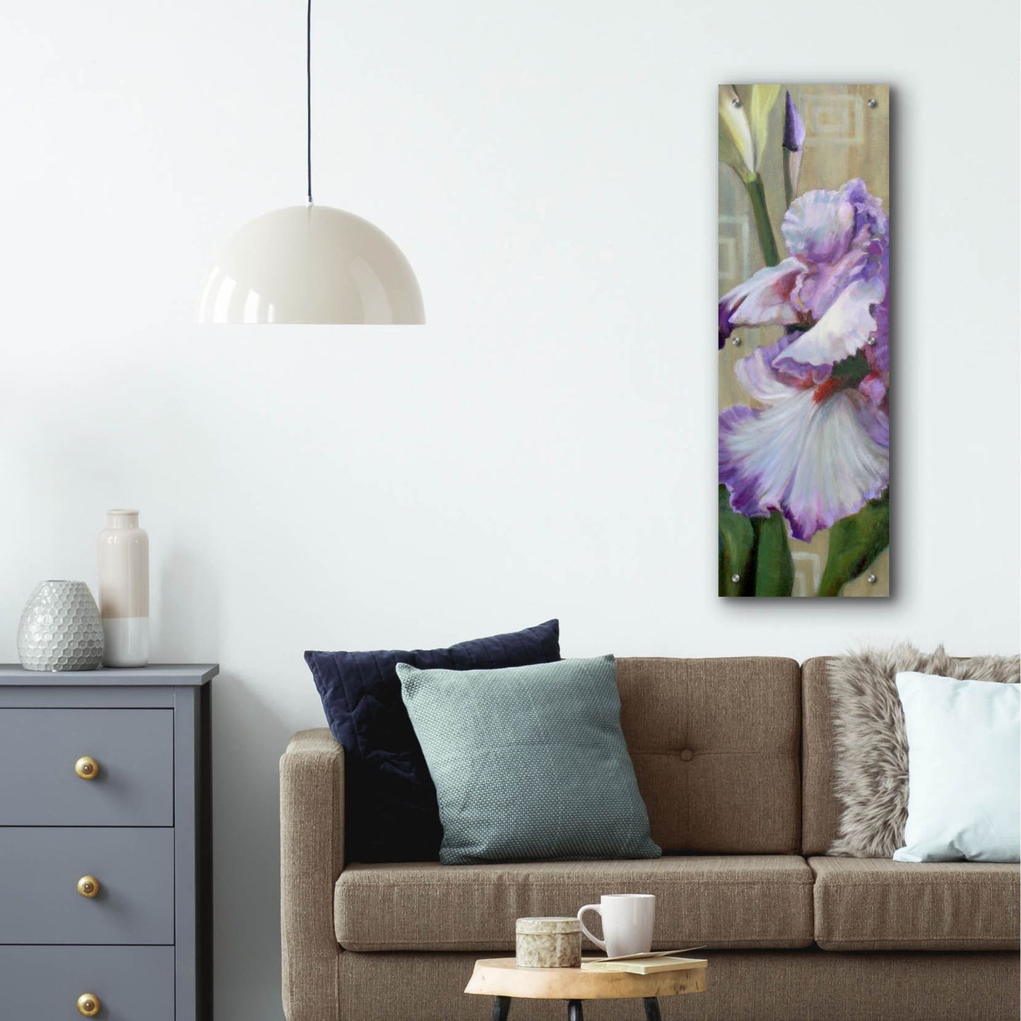 Epic Art 'Iris Iii' by Jan Mclaughlin, Acrylic Glass Wall Art,12x36