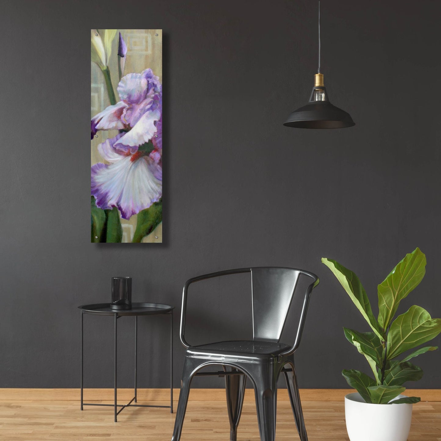 Epic Art 'Iris Iii' by Jan Mclaughlin, Acrylic Glass Wall Art,16x48