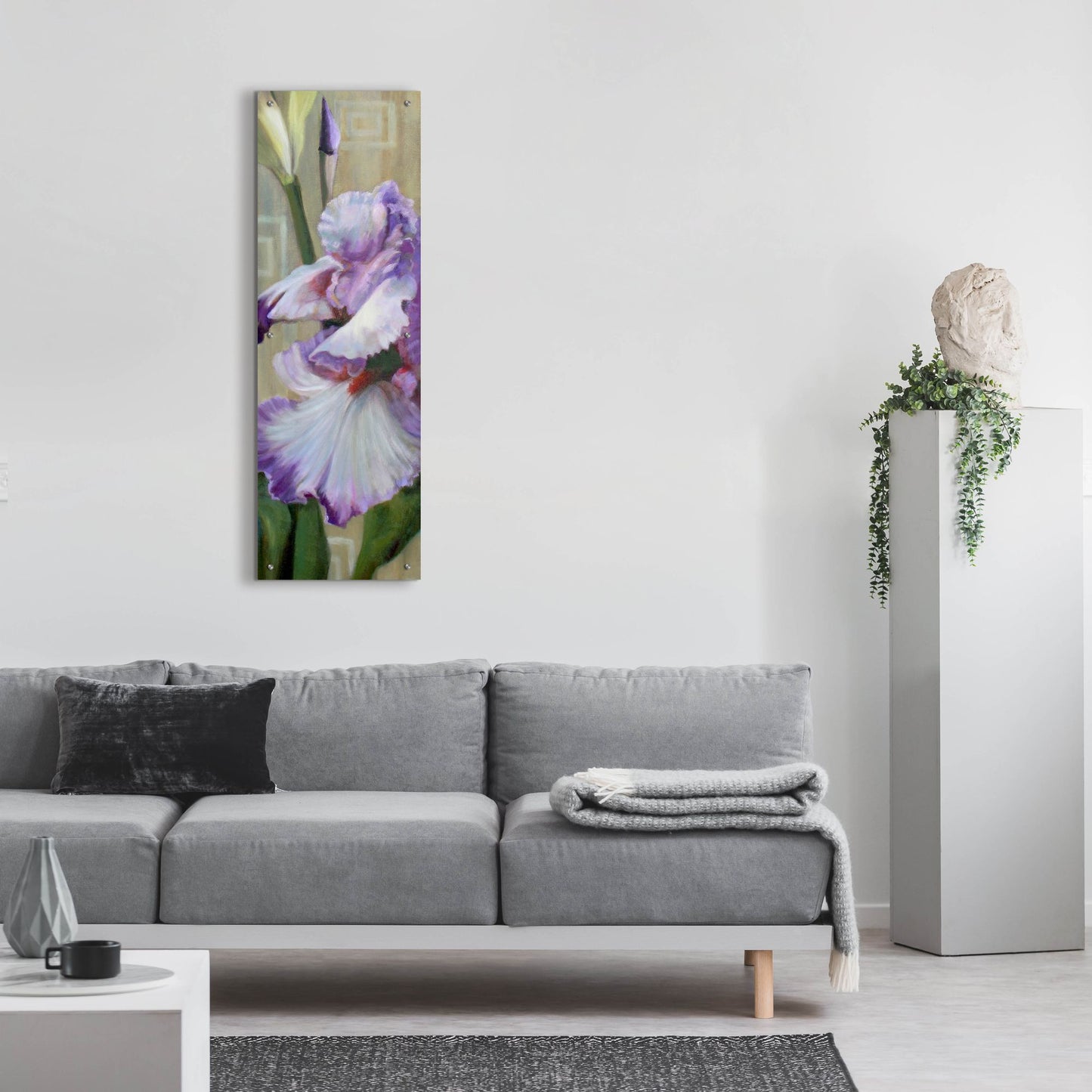 Epic Art 'Iris Iii' by Jan Mclaughlin, Acrylic Glass Wall Art,16x48