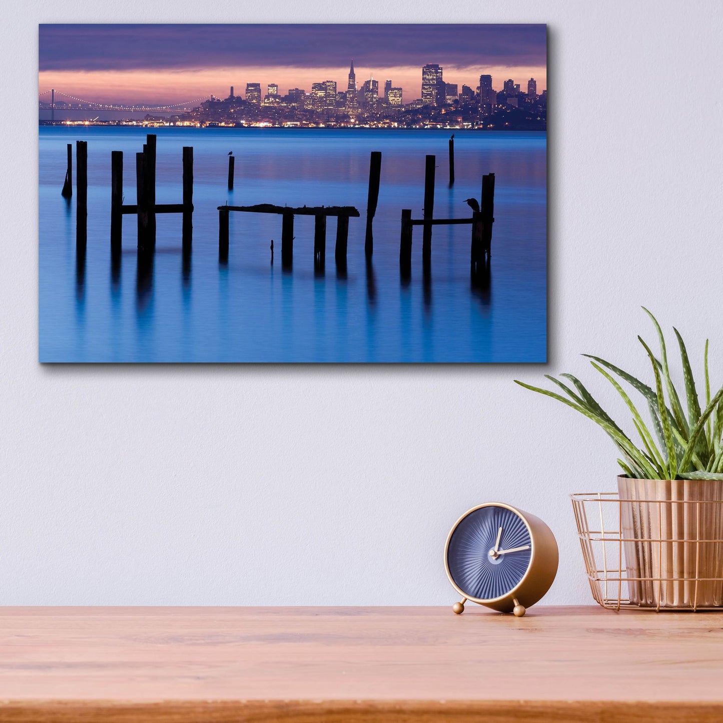 Epic Art 'Bay Pilings Sausalito' by Jeffrey Murray, Acrylic Glass Wall Art,16x12