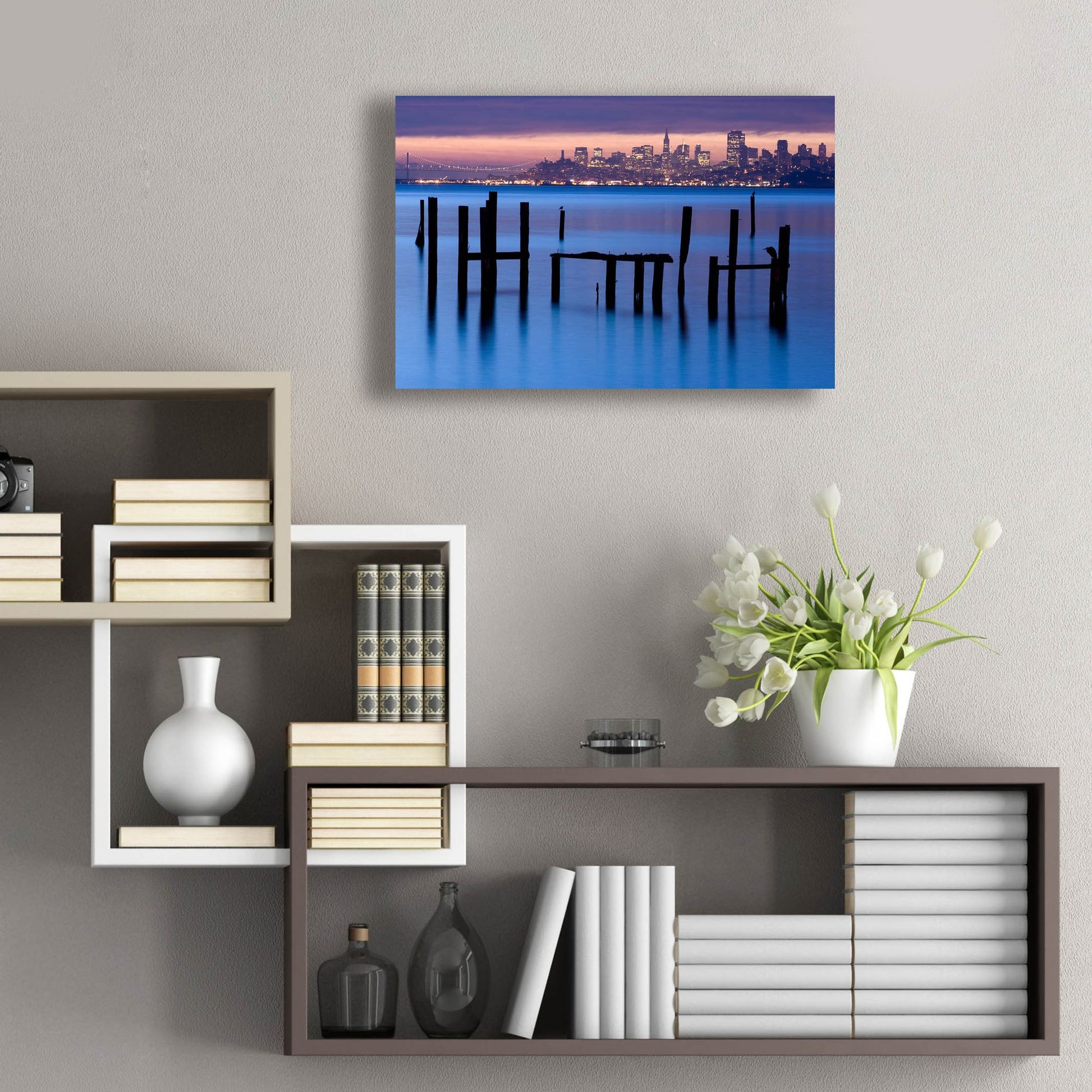 Epic Art 'Bay Pilings Sausalito' by Jeffrey Murray, Acrylic Glass Wall Art,24x16