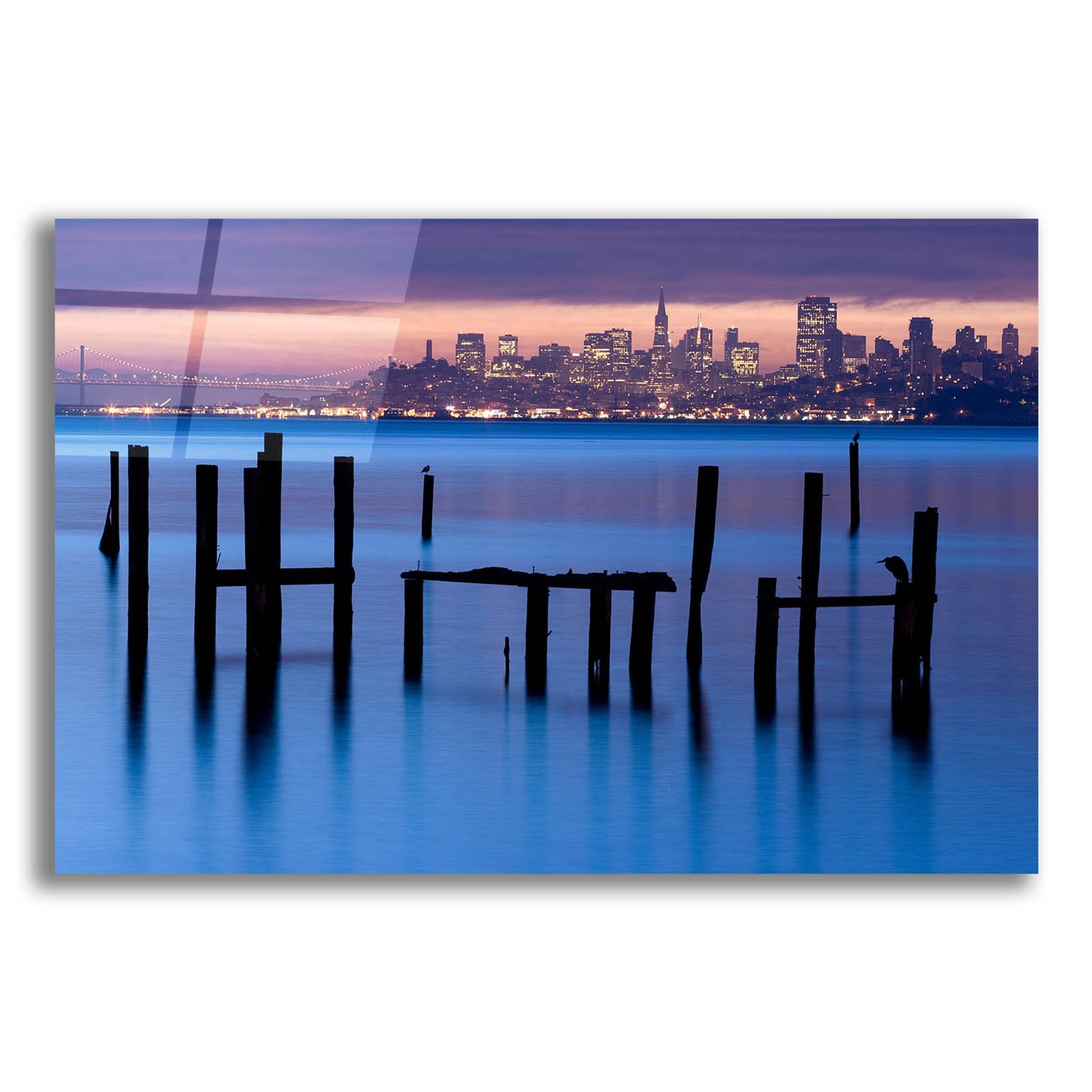 Epic Art 'Bay Pilings Sausalito' by Jeffrey Murray, Acrylic Glass Wall Art,24x16