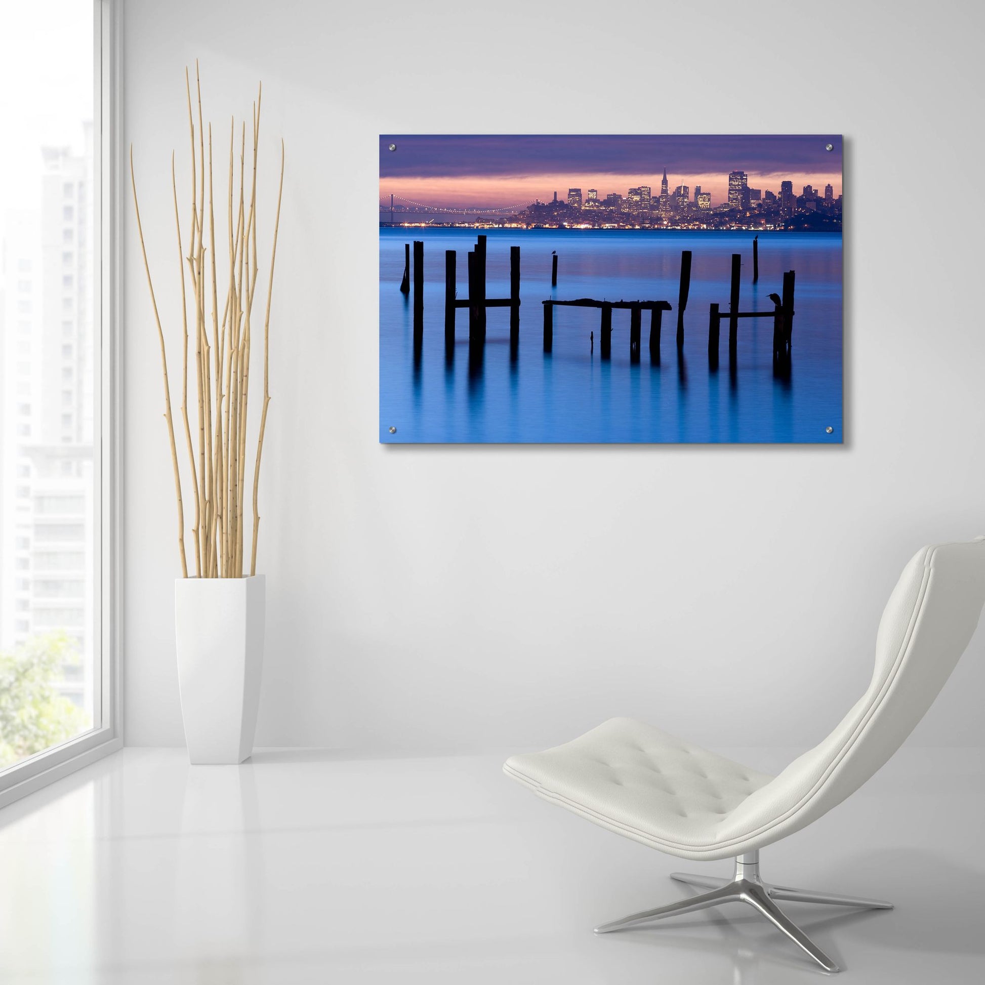 Epic Art 'Bay Pilings Sausalito' by Jeffrey Murray, Acrylic Glass Wall Art,36x24