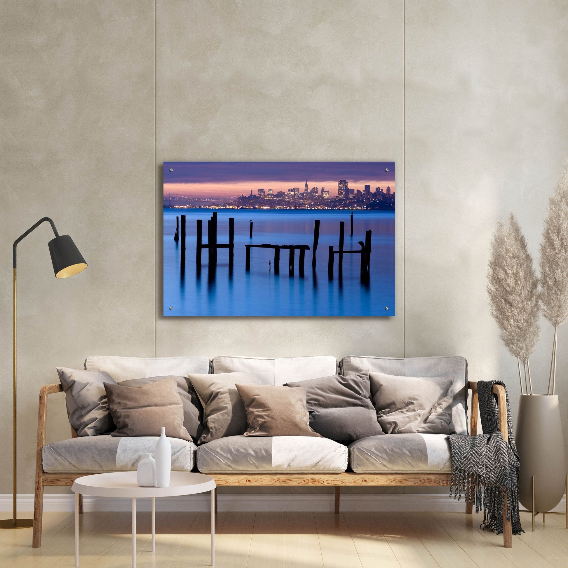 Epic Art 'Bay Pilings Sausalito' by Jeffrey Murray, Acrylic Glass Wall Art,36x24