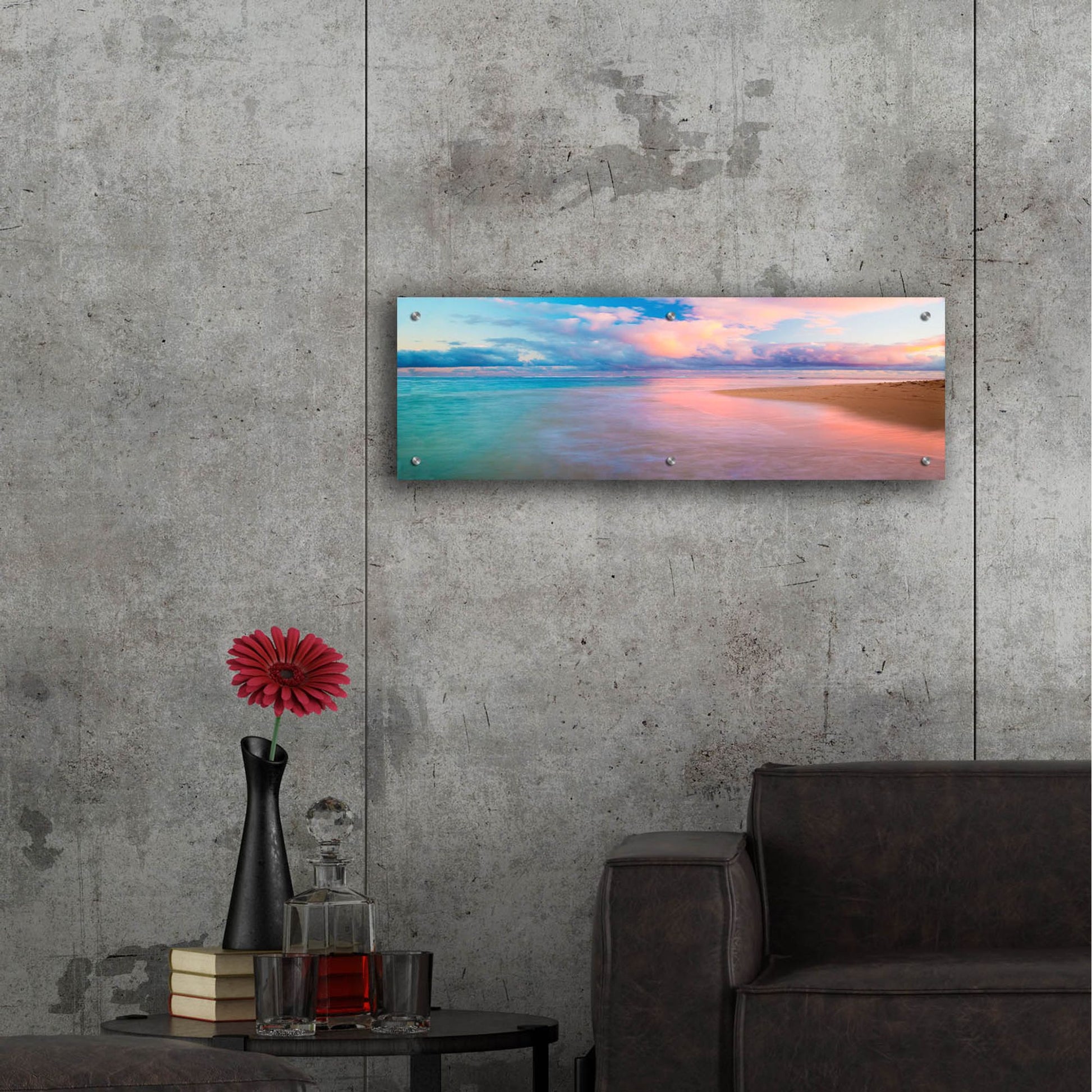 Epic Art 'Haena Beach' by Jeffrey Murray, Acrylic Glass Wall Art,36x12