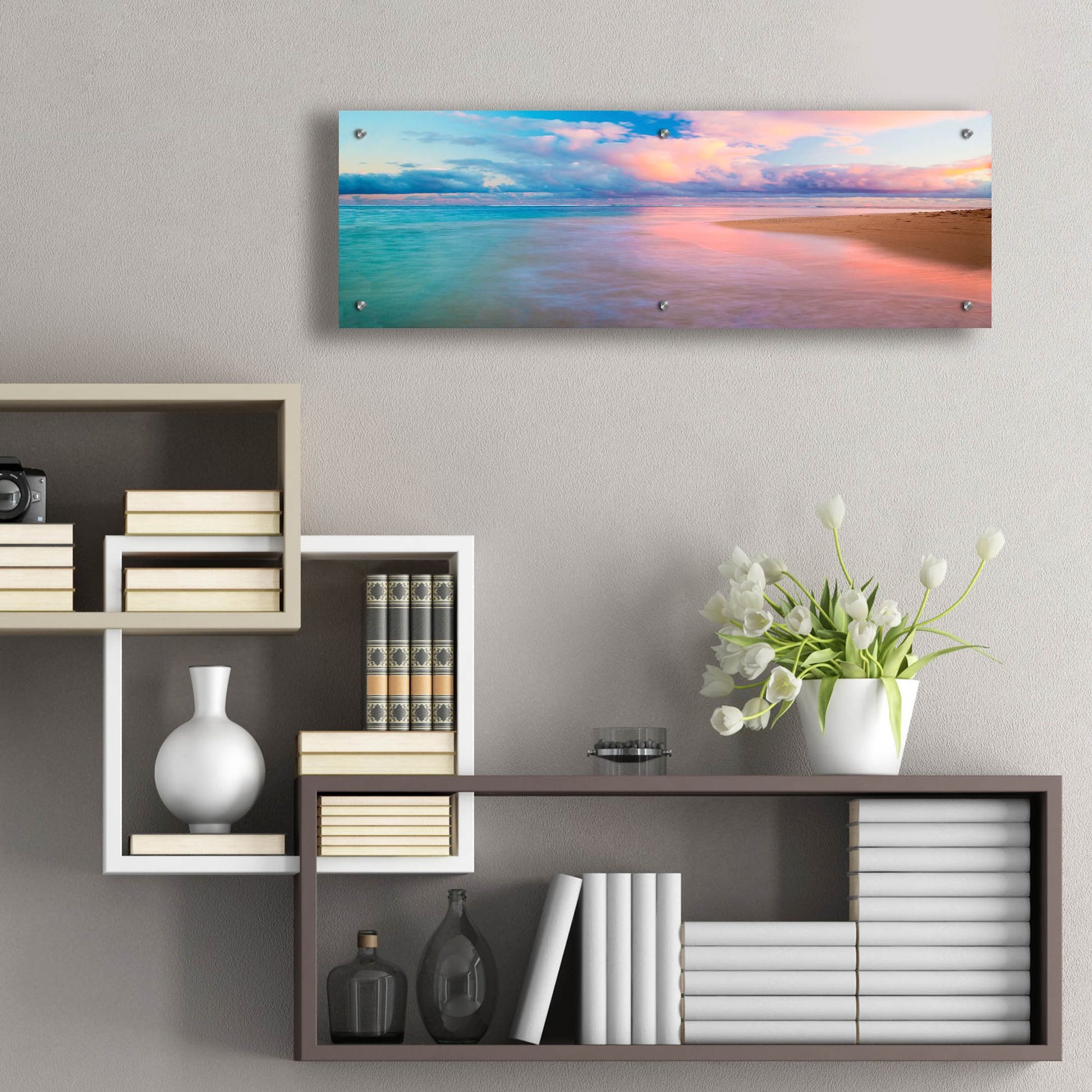 Epic Art 'Haena Beach' by Jeffrey Murray, Acrylic Glass Wall Art,36x12