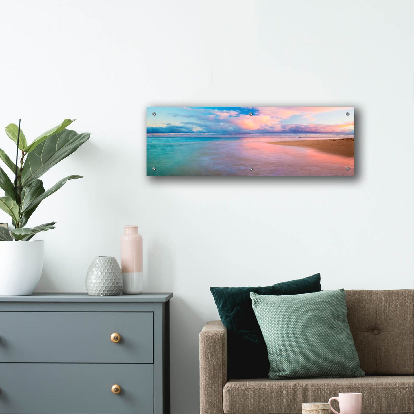 Epic Art 'Haena Beach' by Jeffrey Murray, Acrylic Glass Wall Art,36x12