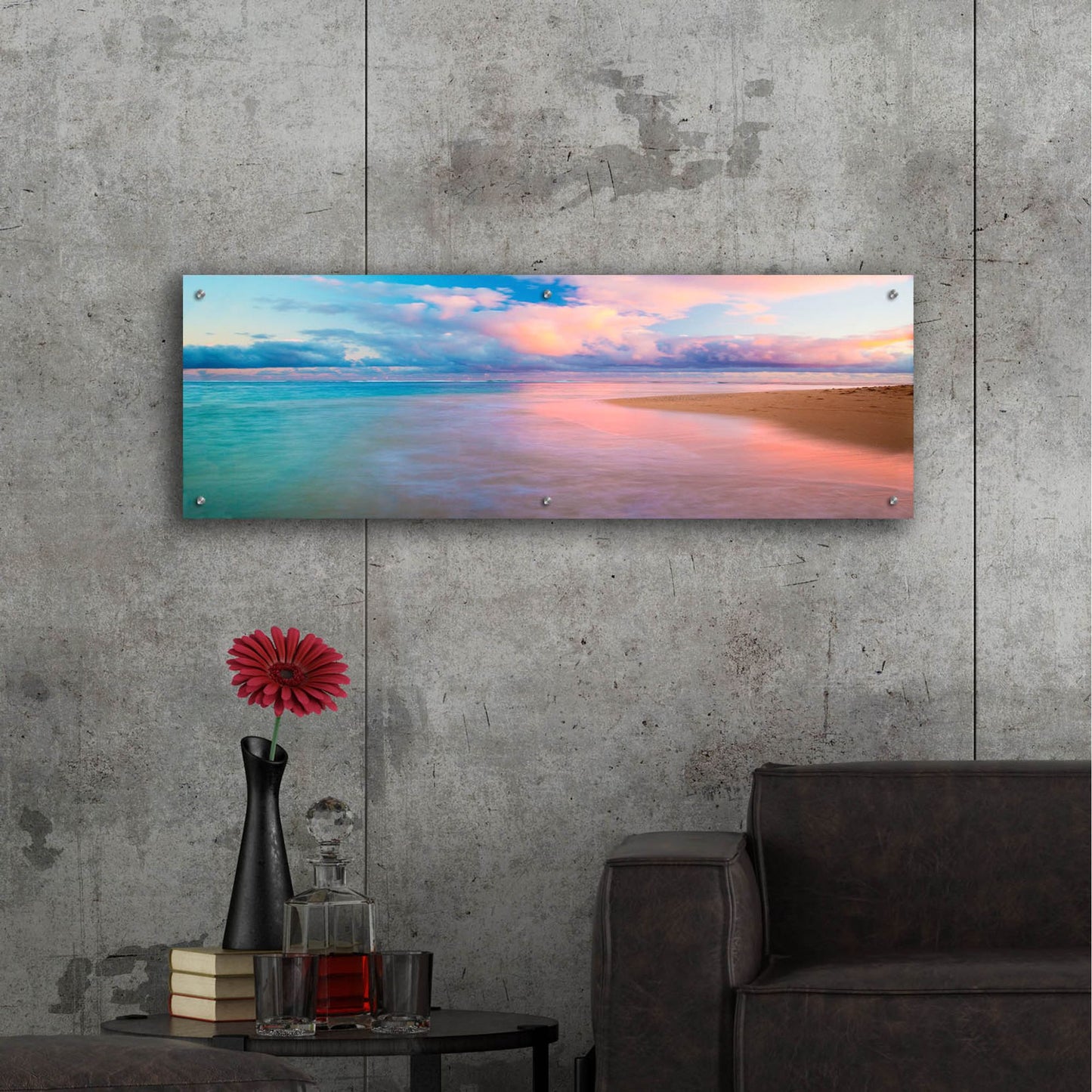 Epic Art 'Haena Beach' by Jeffrey Murray, Acrylic Glass Wall Art,48x16