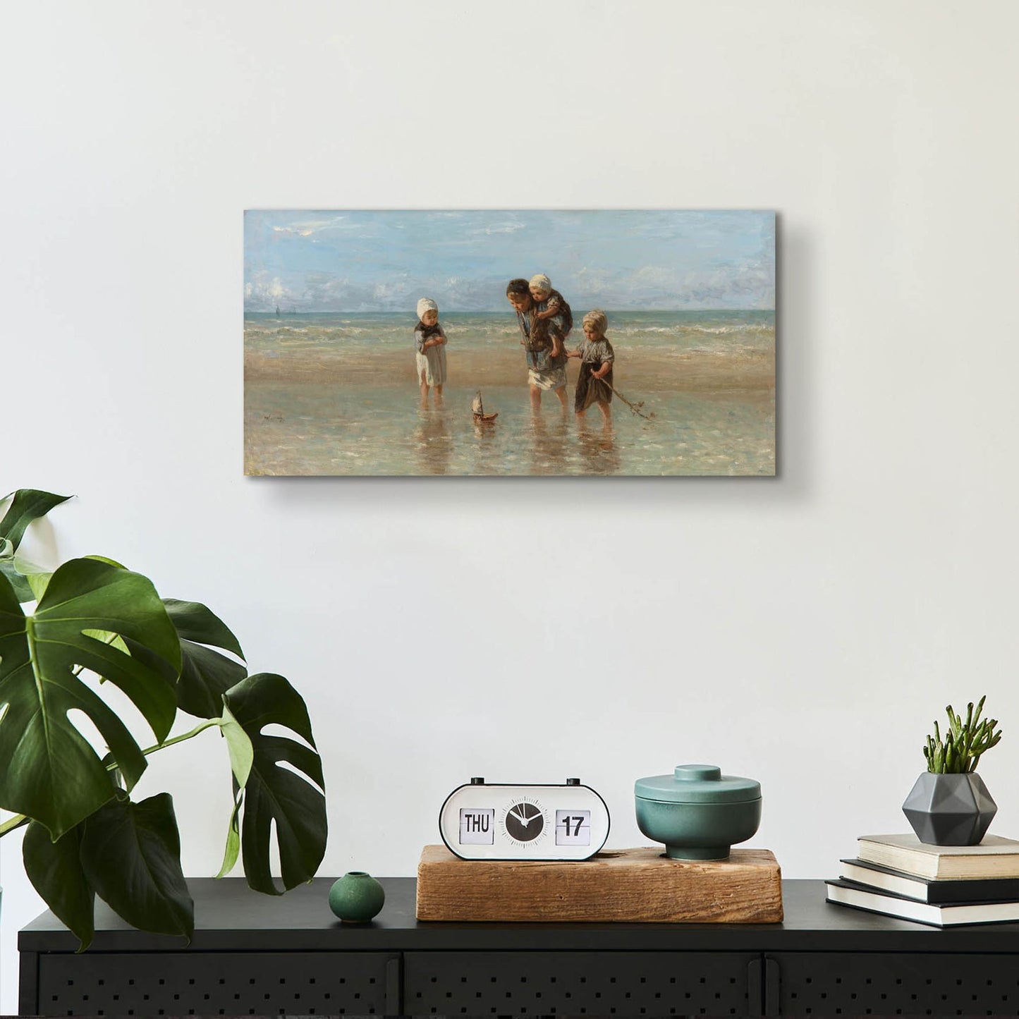 Epic Art 'Children Of The Sea 1872' by Jozef Israels, Acrylic Glass Wall Art,24x12