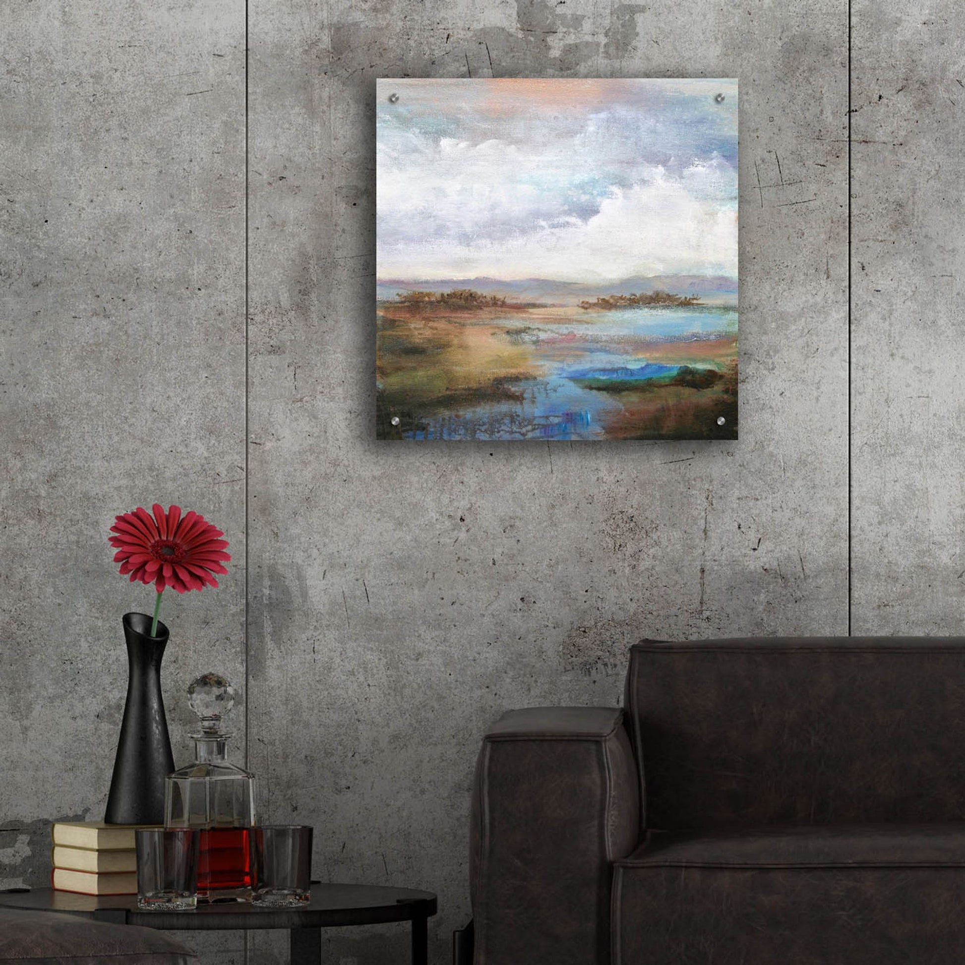 Epic Art 'Along The Stream' by Karen Hale, Acrylic Glass Wall Art,24x24