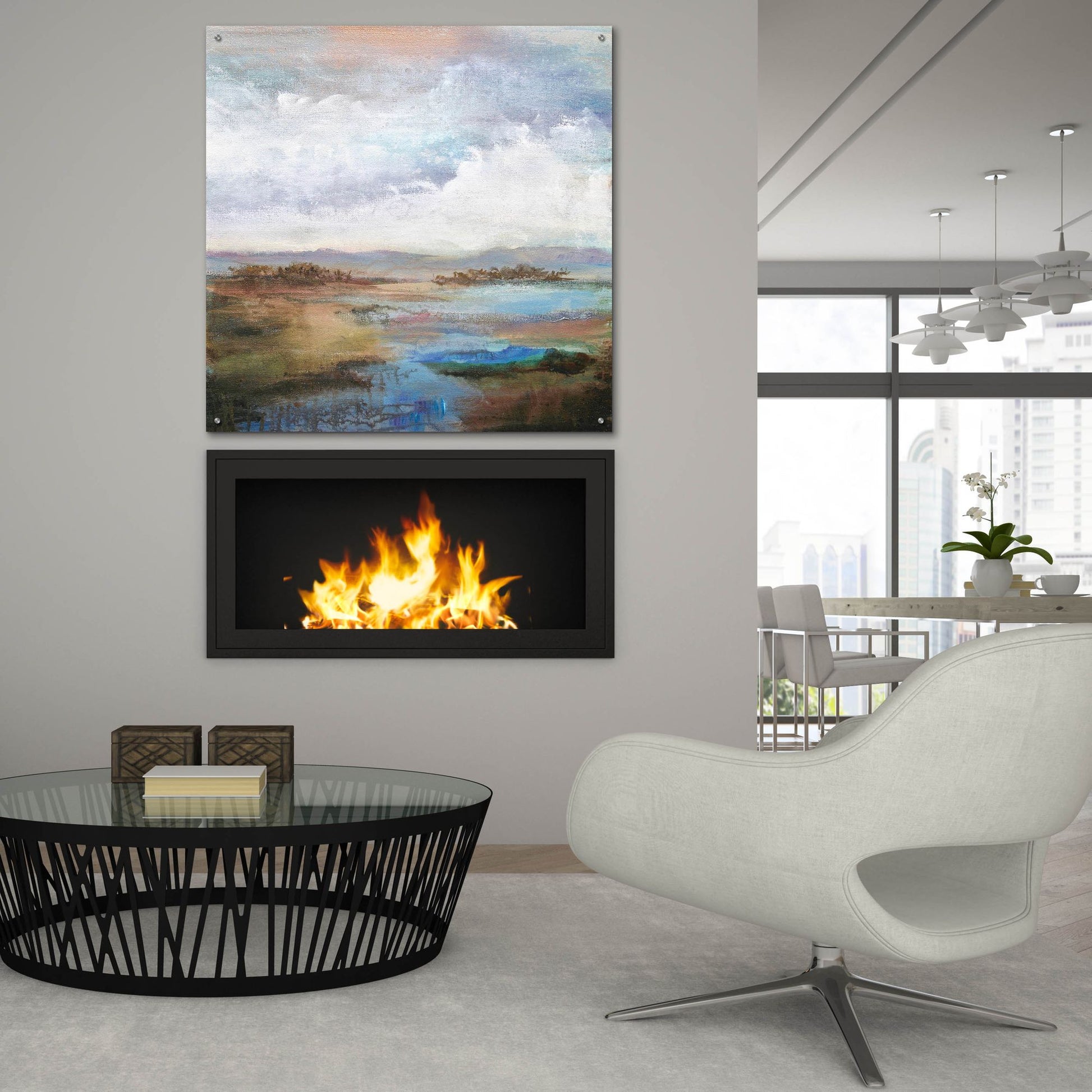 Epic Art 'Along The Stream' by Karen Hale, Acrylic Glass Wall Art,36x36