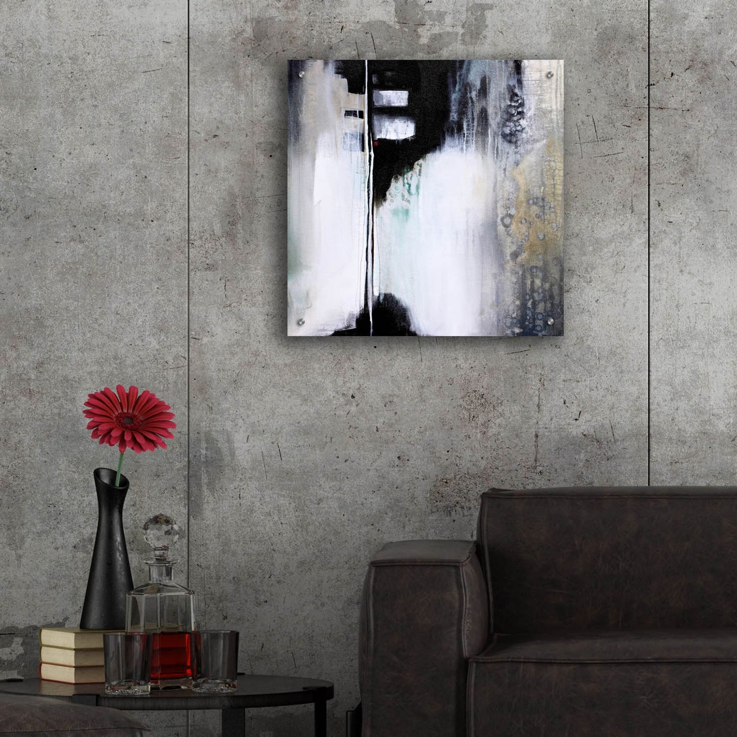 Epic Art 'Black And White Drama' by Karen Hale, Acrylic Glass Wall Art,24x24