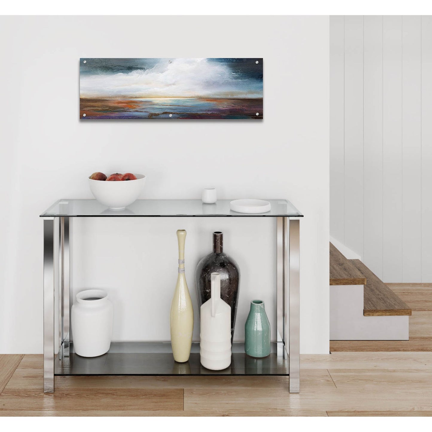 Epic Art 'Calm Waters' by Karen Hale, Acrylic Glass Wall Art,36x12