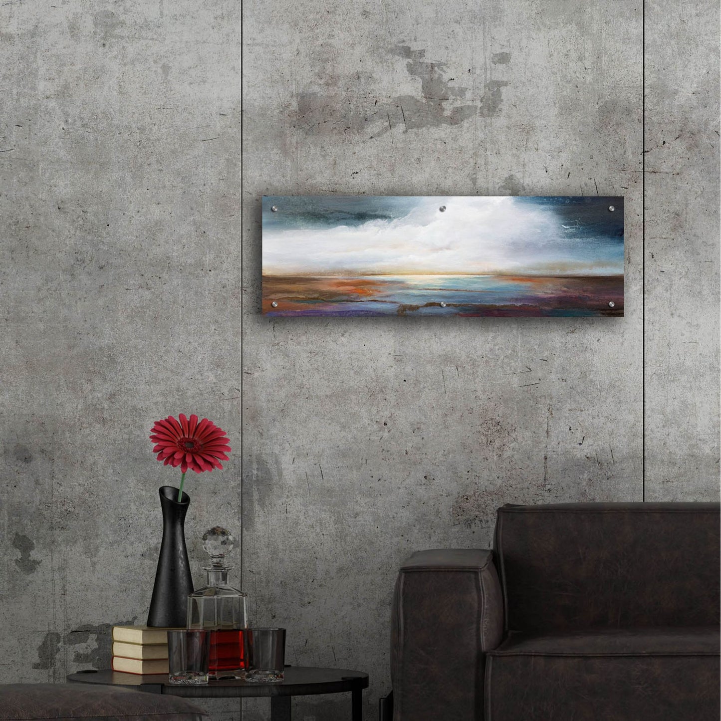 Epic Art 'Calm Waters' by Karen Hale, Acrylic Glass Wall Art,36x12