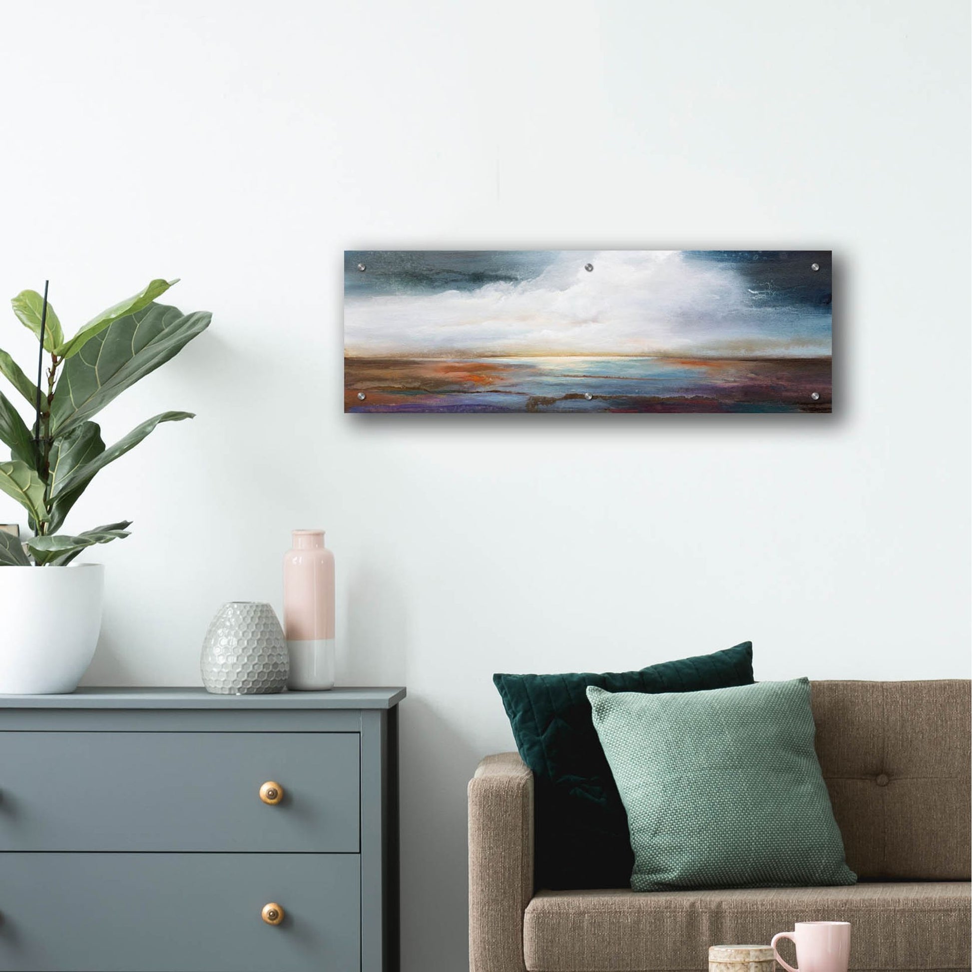 Epic Art 'Calm Waters' by Karen Hale, Acrylic Glass Wall Art,36x12