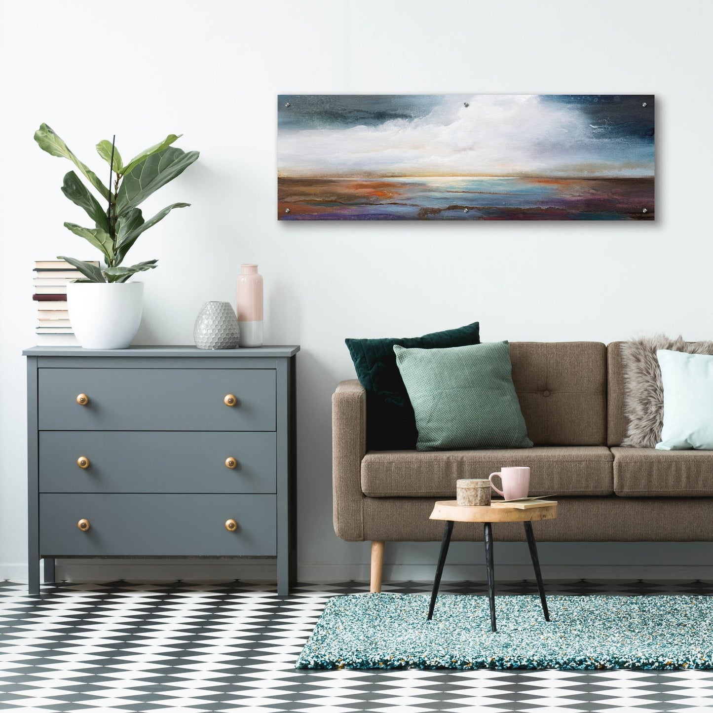 Epic Art 'Calm Waters' by Karen Hale, Acrylic Glass Wall Art,48x16