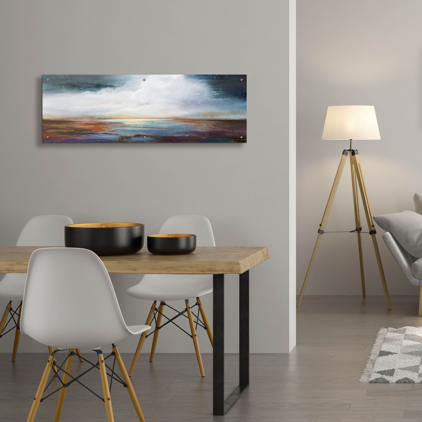 Epic Art 'Calm Waters' by Karen Hale, Acrylic Glass Wall Art,48x16