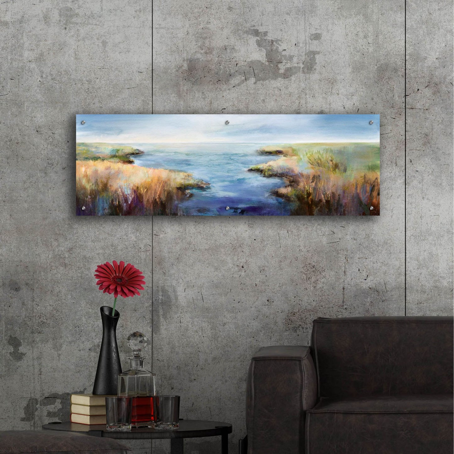 Epic Art 'Enjoying The View' by Karen Hale, Acrylic Glass Wall Art,48x16