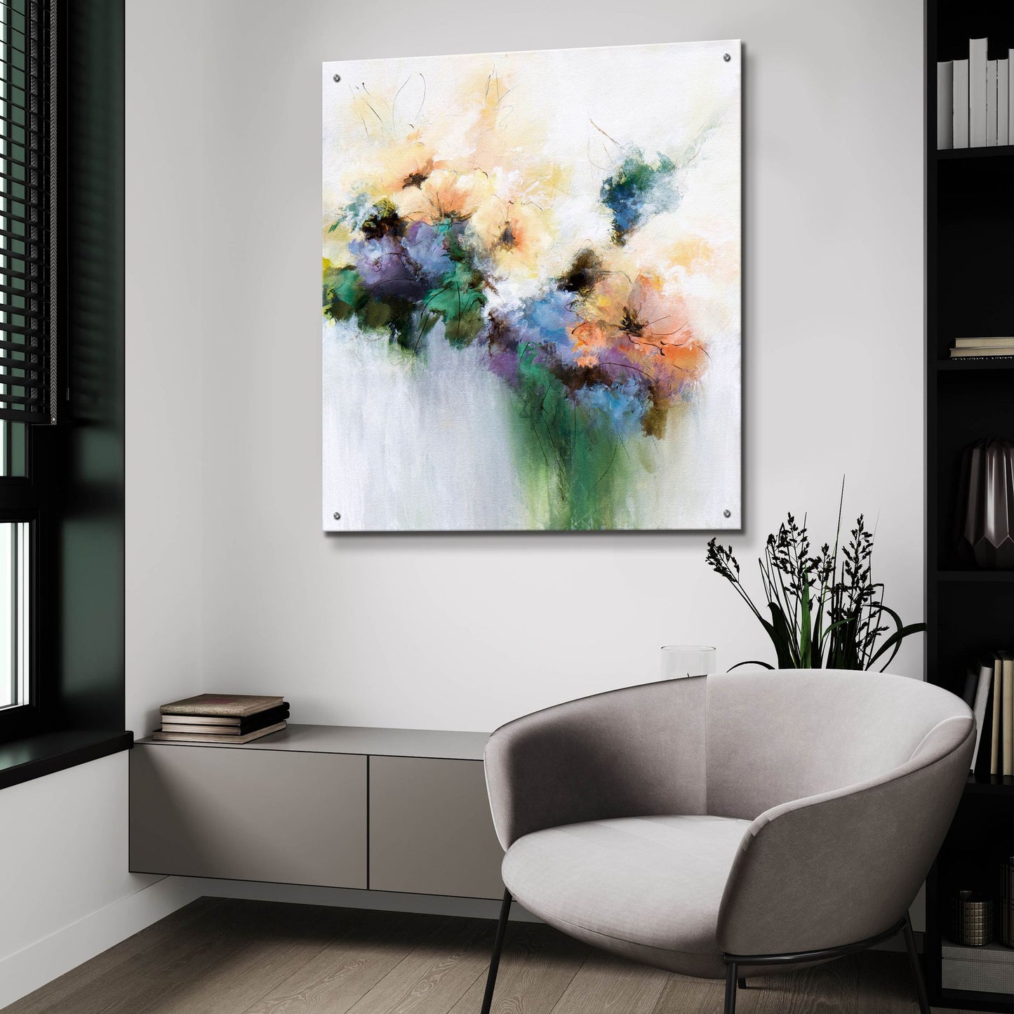 Epic Art 'Flower Patterns' by Karen Hale, Acrylic Glass Wall Art,36x36