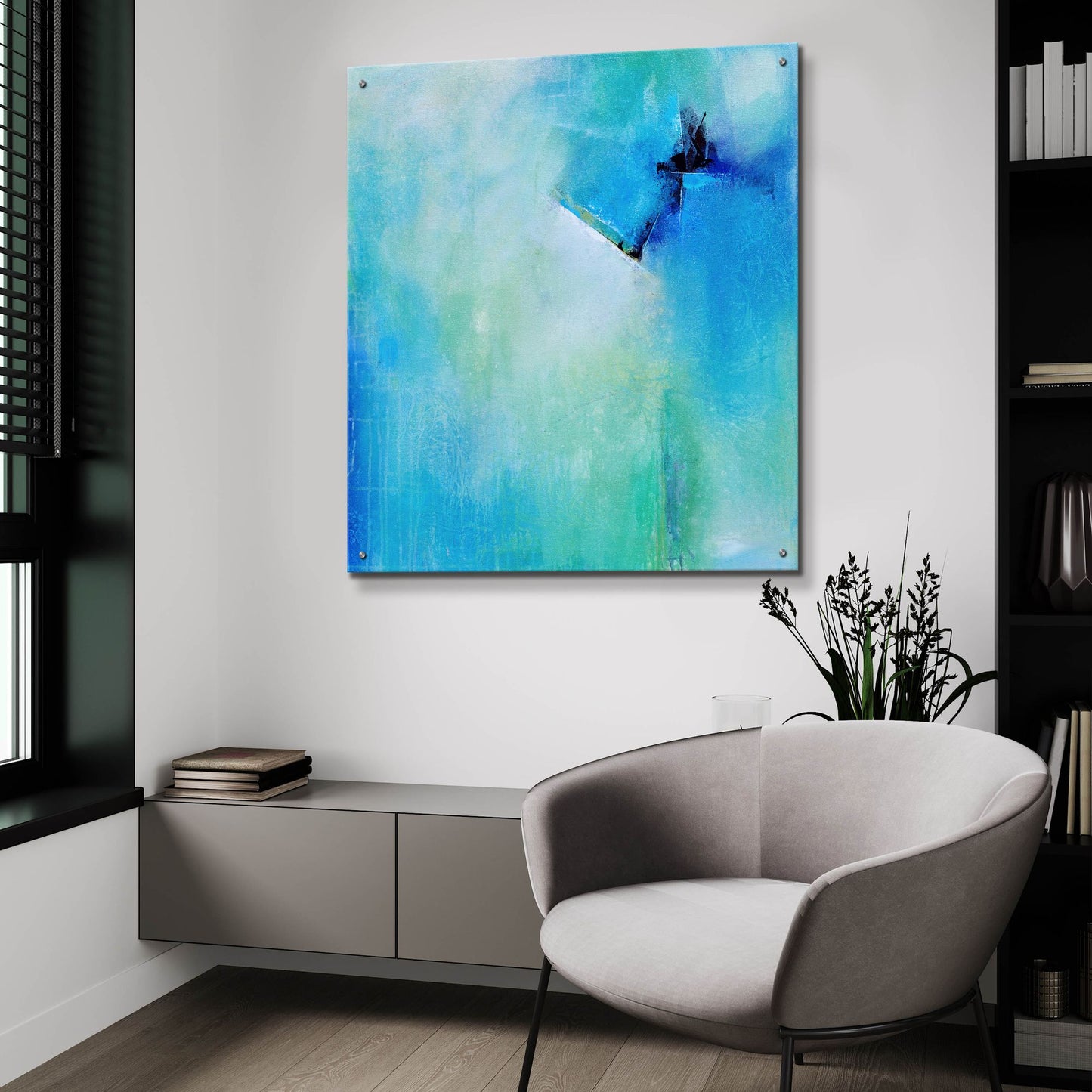 Epic Art 'Free Flow' by Karen Hale, Acrylic Glass Wall Art,36x36