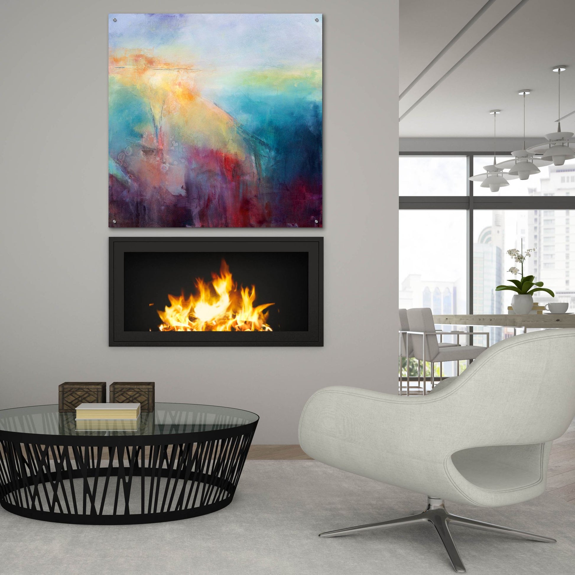 Epic Art 'Luminous Energy' by Karen Hale, Acrylic Glass Wall Art,36x36