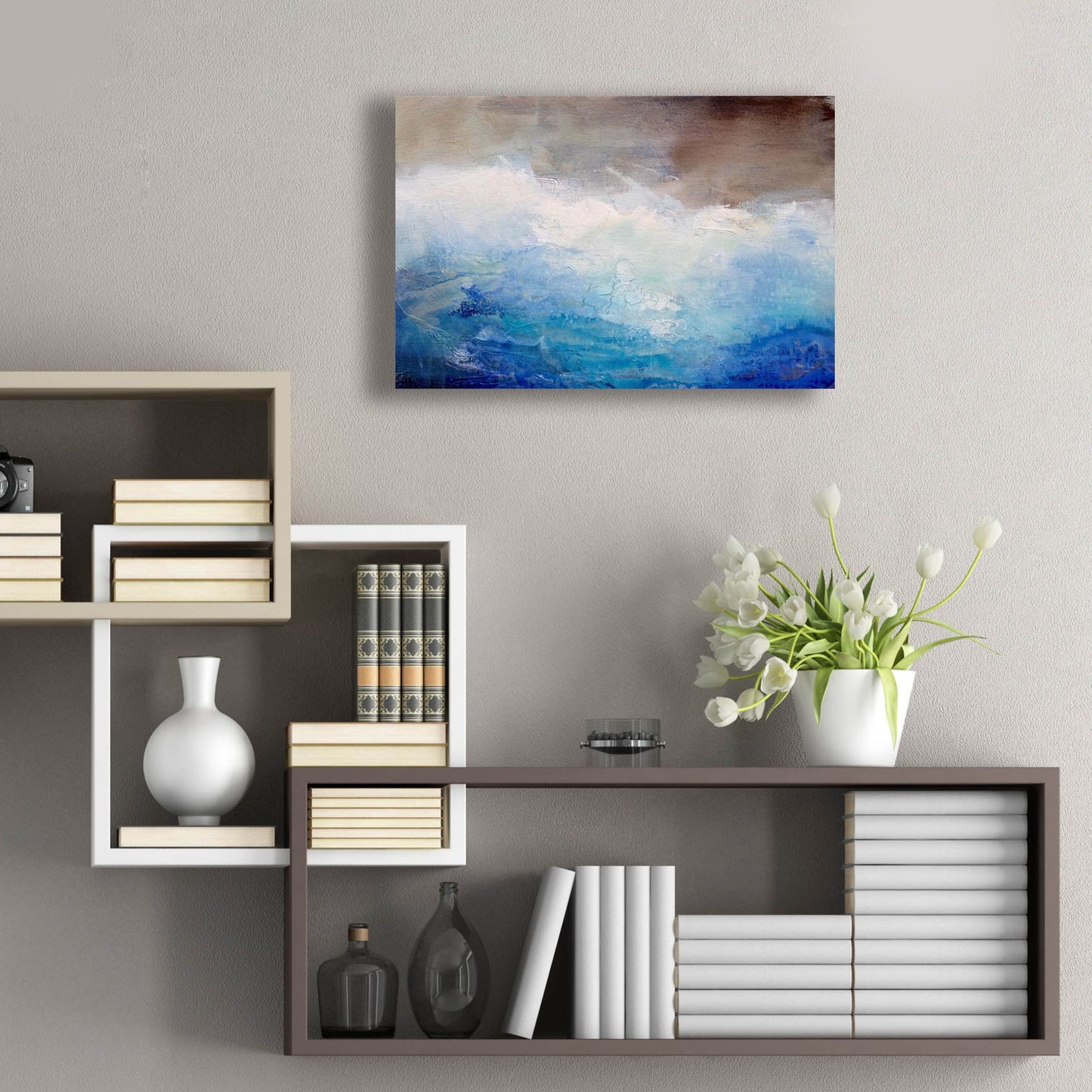 Epic Art 'Ombre Blue' by Karen Hale, Acrylic Glass Wall Art,24x16