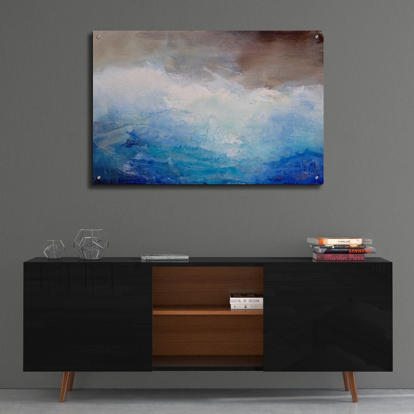 Epic Art 'Ombre Blue' by Karen Hale, Acrylic Glass Wall Art,36x24