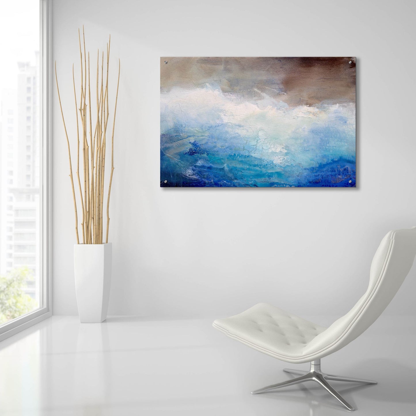 Epic Art 'Ombre Blue' by Karen Hale, Acrylic Glass Wall Art,36x24