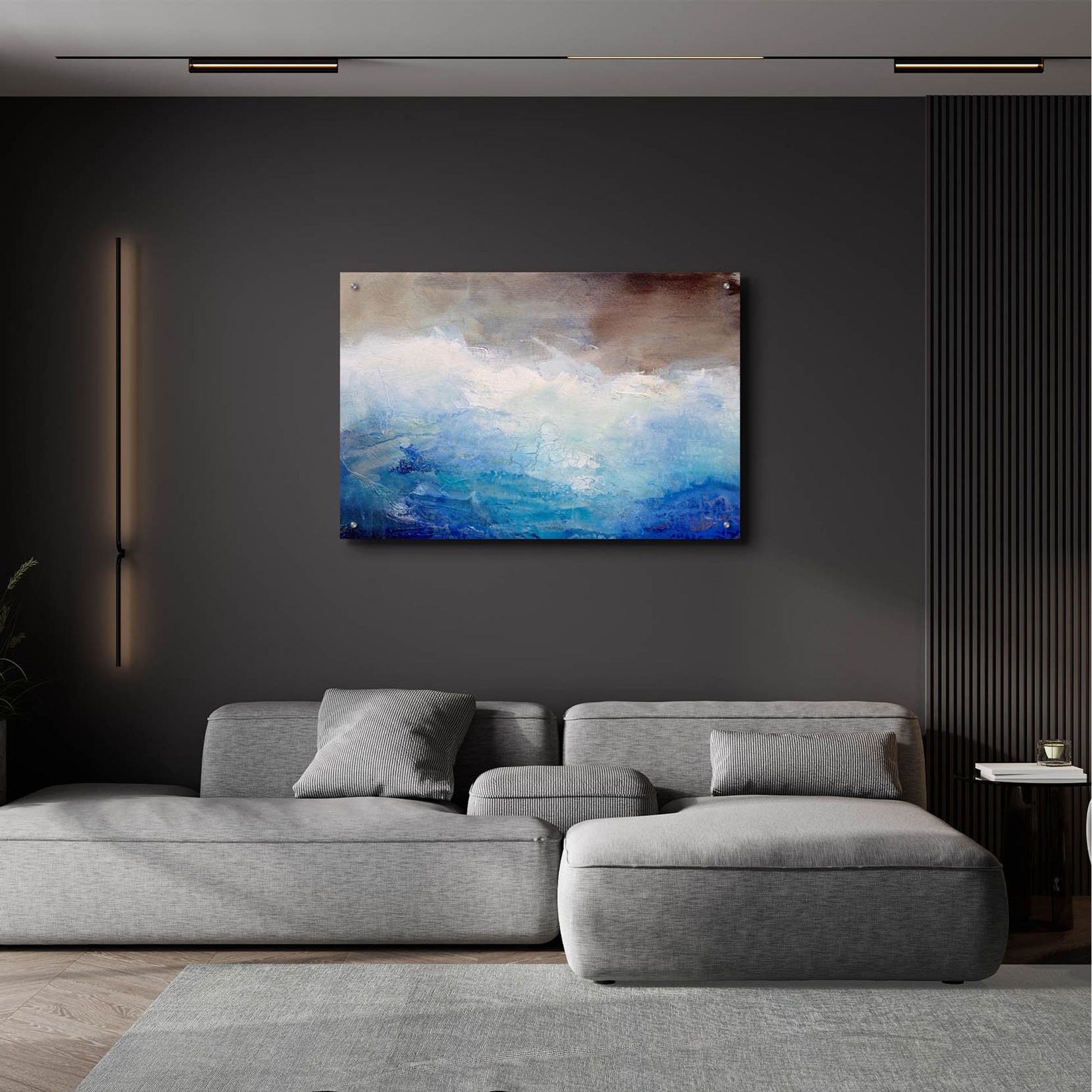 Epic Art 'Ombre Blue' by Karen Hale, Acrylic Glass Wall Art,36x24