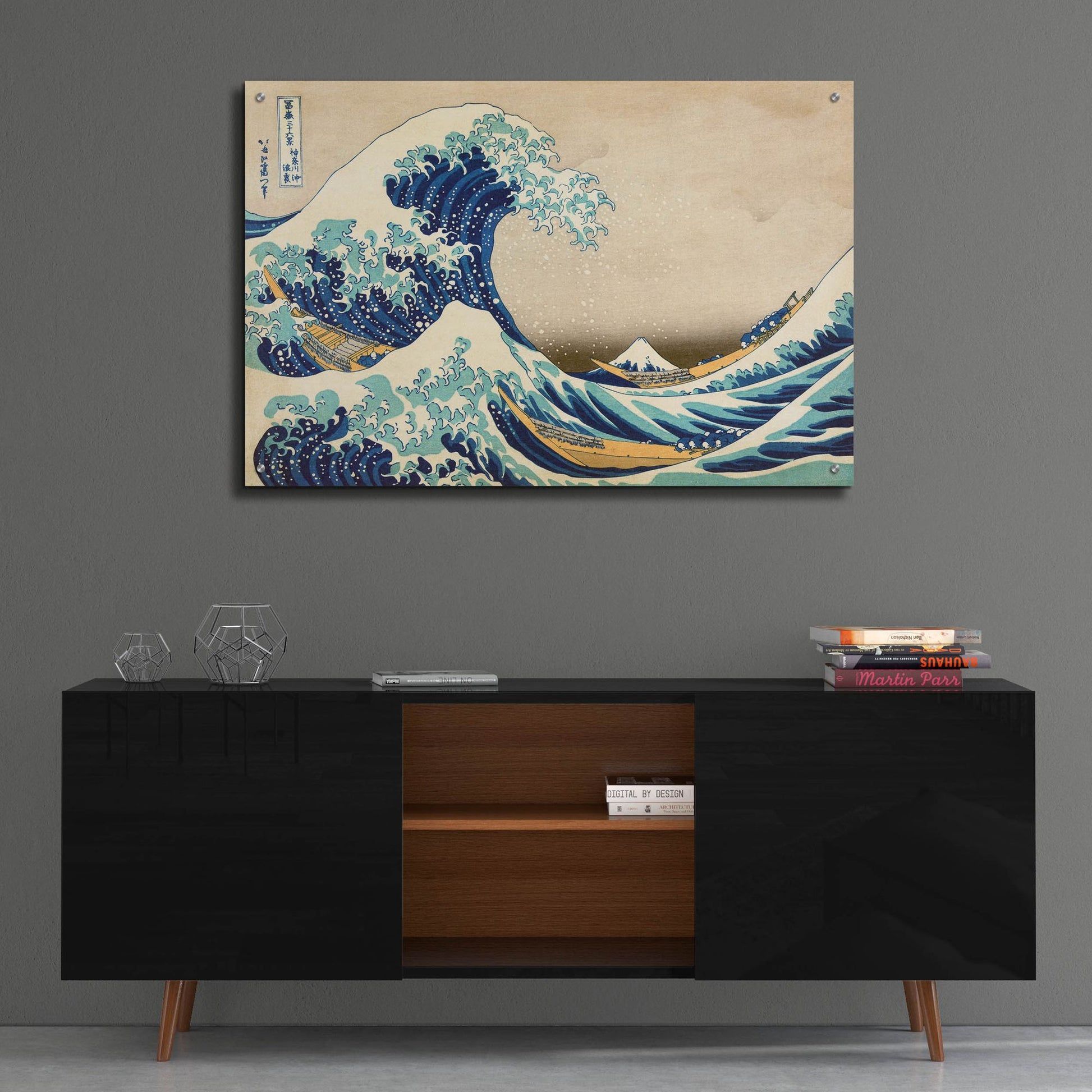Epic Art 'The Great Wave Off Kanagawa' by Katsushika Hokusai, Acrylic Glass Wall Art,36x24