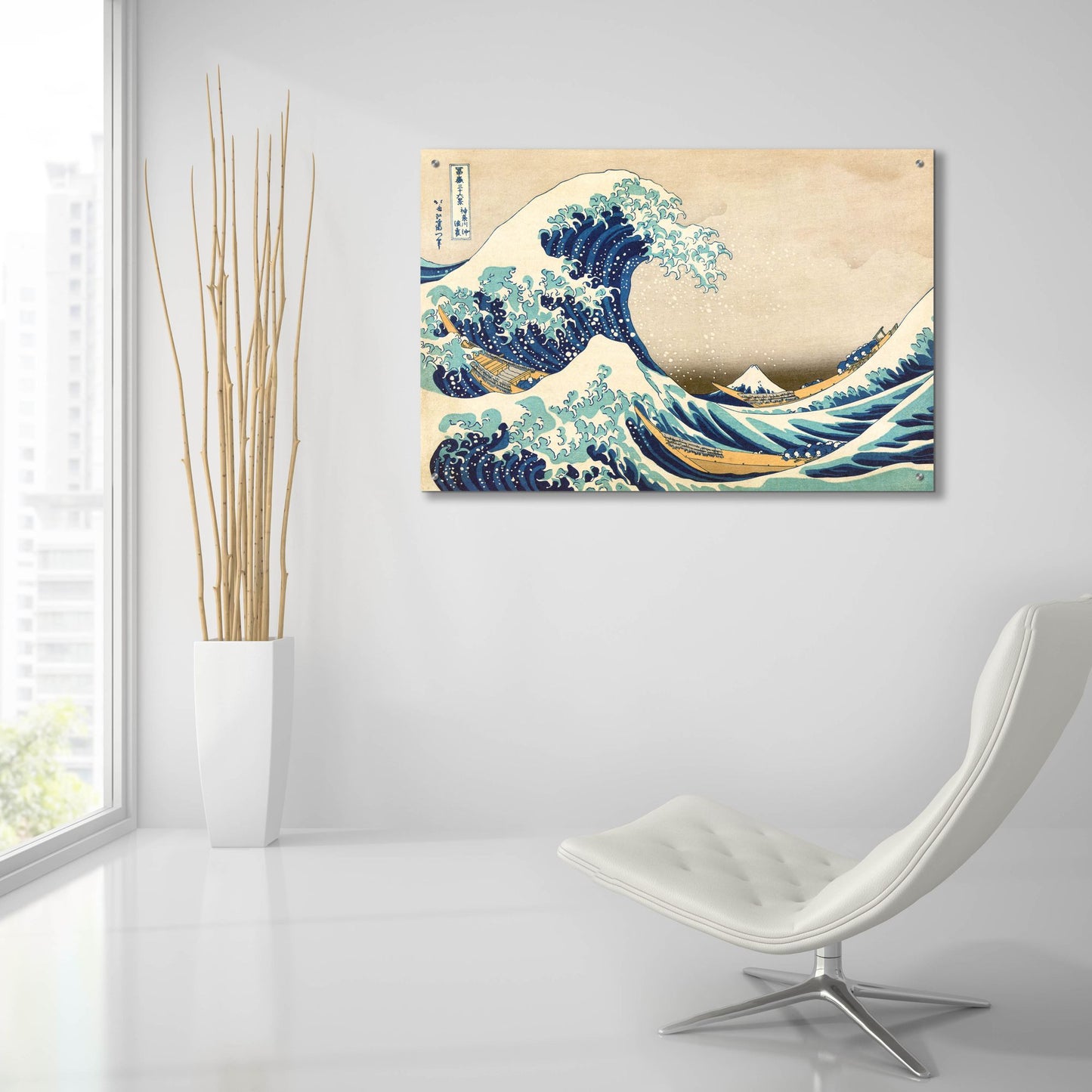 Epic Art 'The Great Wave Off Kanagawa' by Katsushika Hokusai, Acrylic Glass Wall Art,36x24