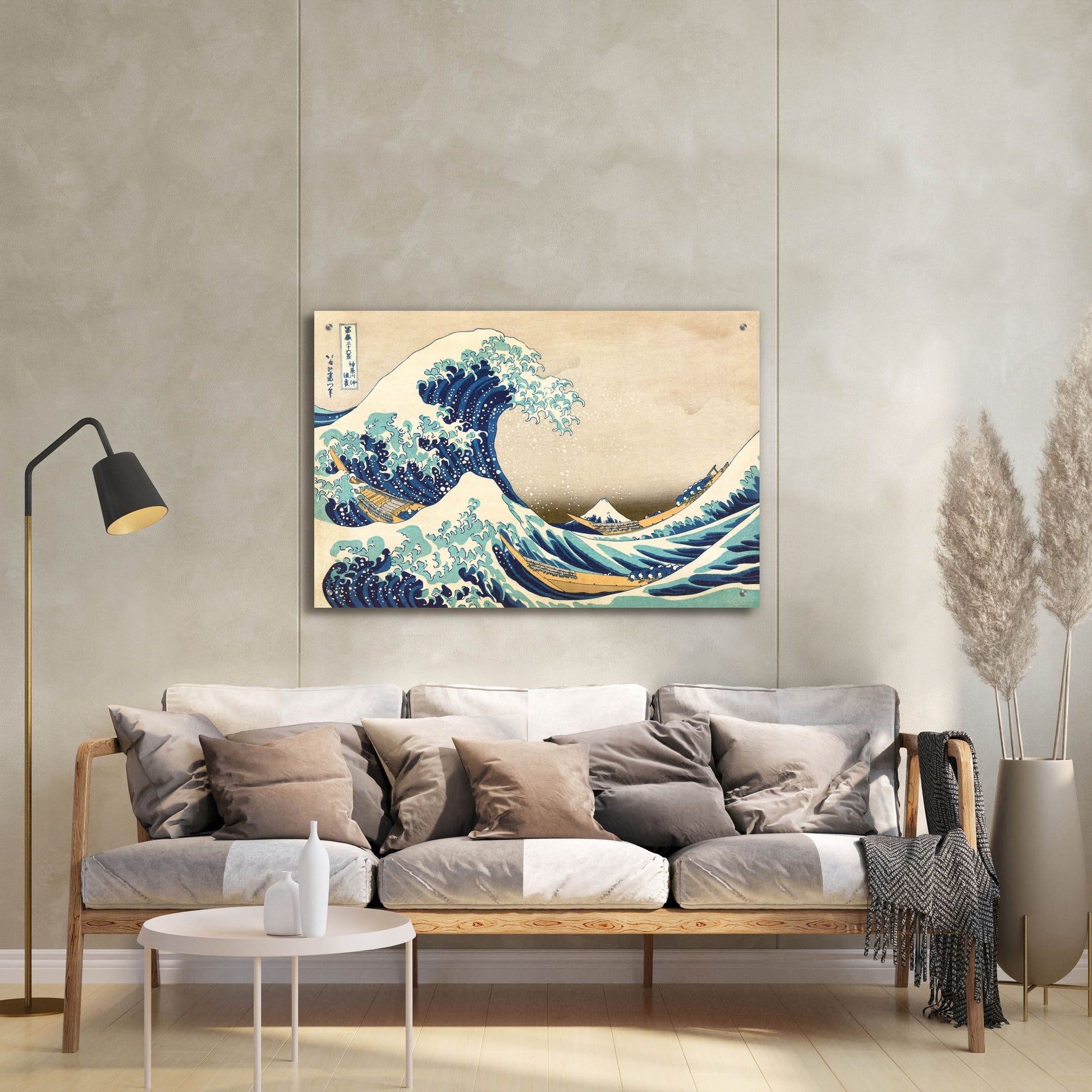 Epic Art 'The Great Wave Off Kanagawa' by Katsushika Hokusai, Acrylic Glass Wall Art,36x24