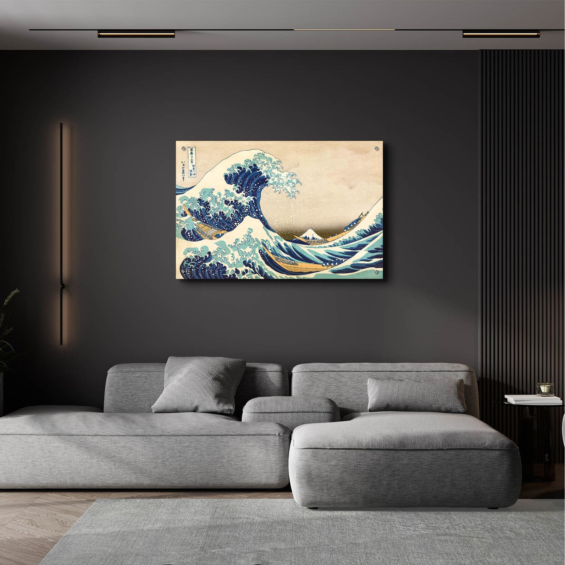 Epic Art 'The Great Wave Off Kanagawa' by Katsushika Hokusai, Acrylic Glass Wall Art,36x24