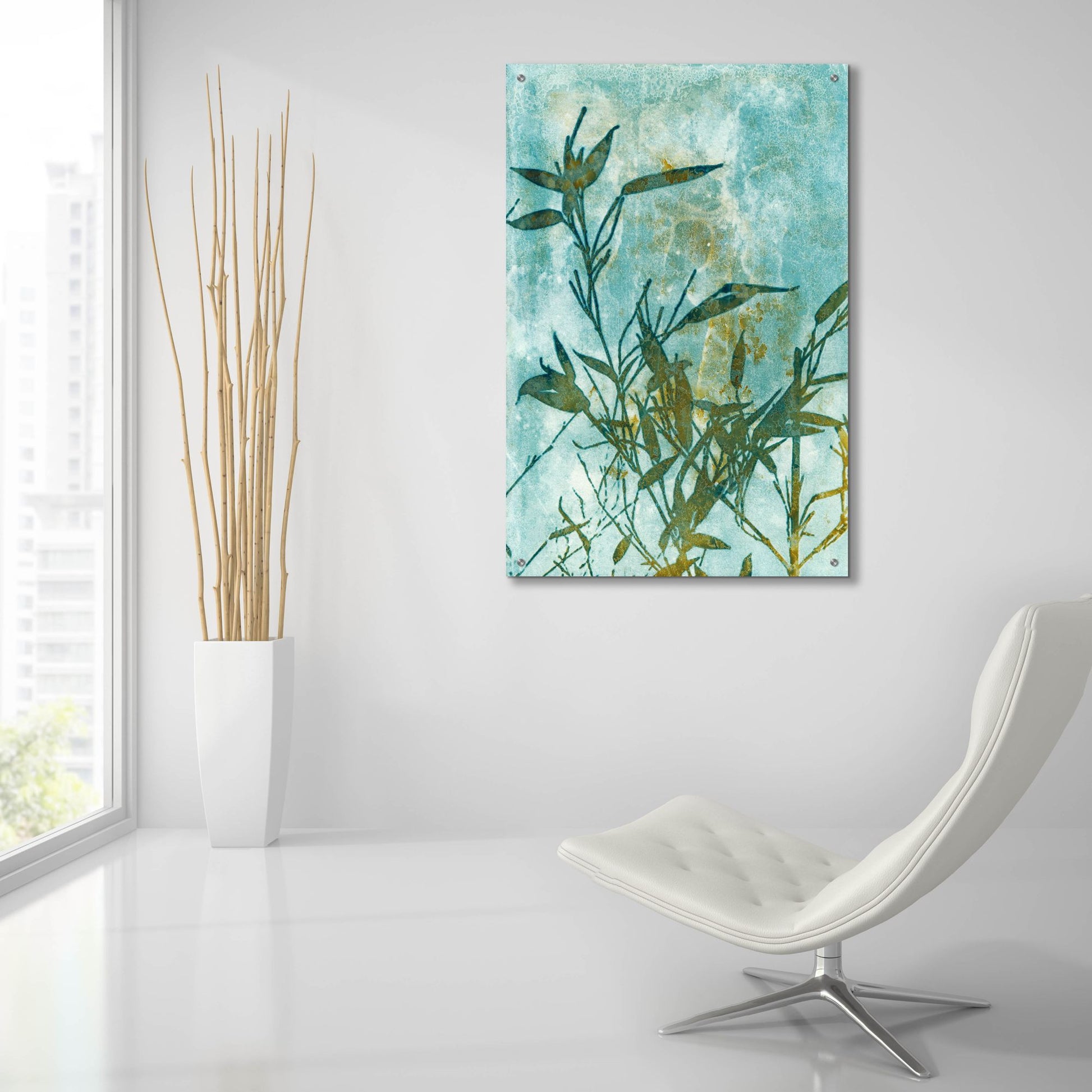 Epic Art 'Leafy Bamboo' by Krista Mccurdy, Acrylic Glass Wall Art,24x36