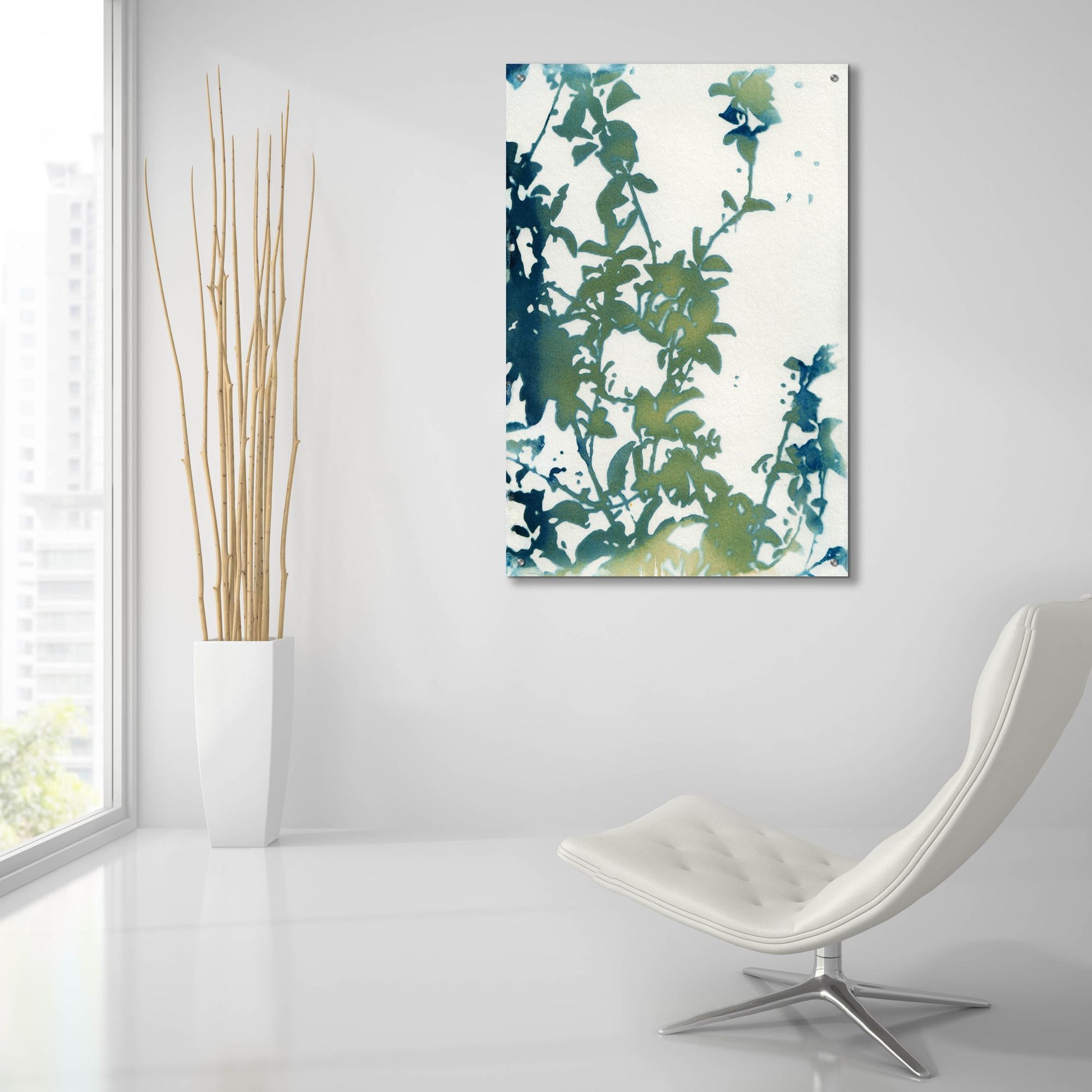 Epic Art 'Shadow Floral' by Krista Mccurdy, Acrylic Glass Wall Art,24x36