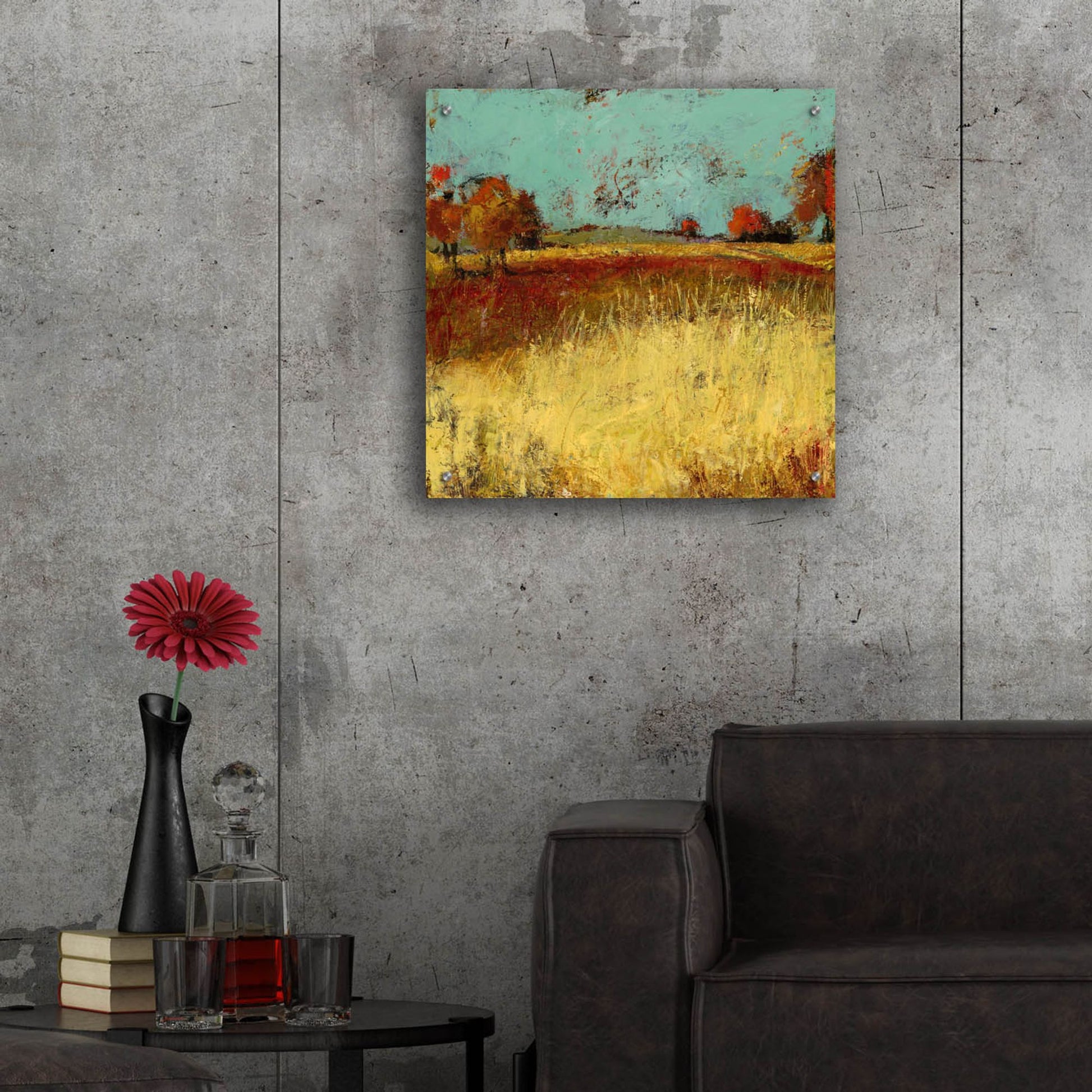 Epic Art 'Country Side No 2' by Linda Nickell, Acrylic Glass Wall Art,24x24