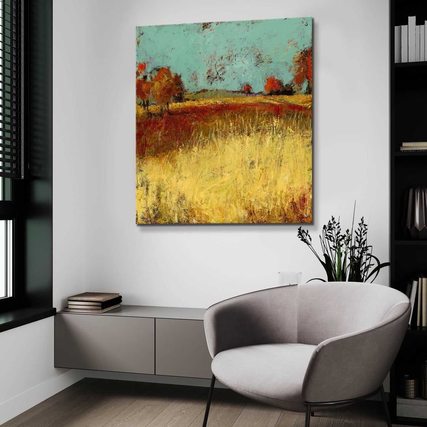 Epic Art 'Country Side No 2' by Linda Nickell, Acrylic Glass Wall Art,36x36