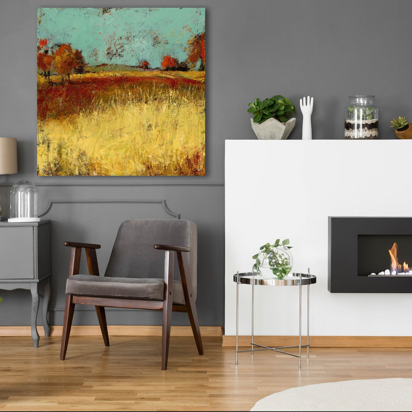 Epic Art 'Country Side No 2' by Linda Nickell, Acrylic Glass Wall Art,36x36