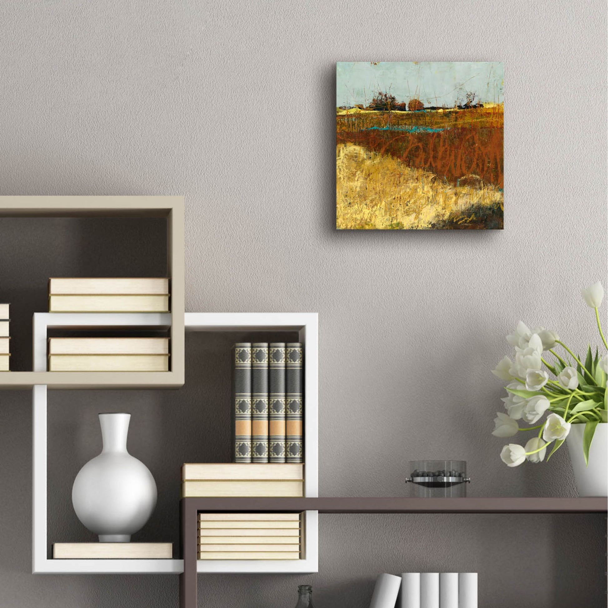 Epic Art 'The Fields' by Linda Nickell, Acrylic Glass Wall Art,12x12