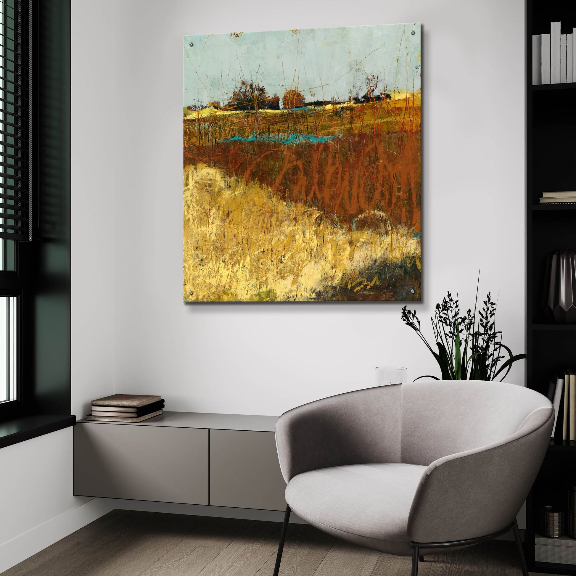 Epic Art 'The Fields' by Linda Nickell, Acrylic Glass Wall Art,36x36