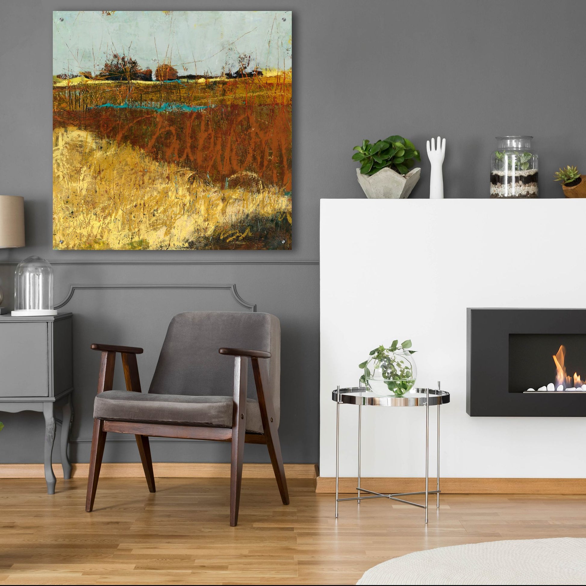 Epic Art 'The Fields' by Linda Nickell, Acrylic Glass Wall Art,36x36