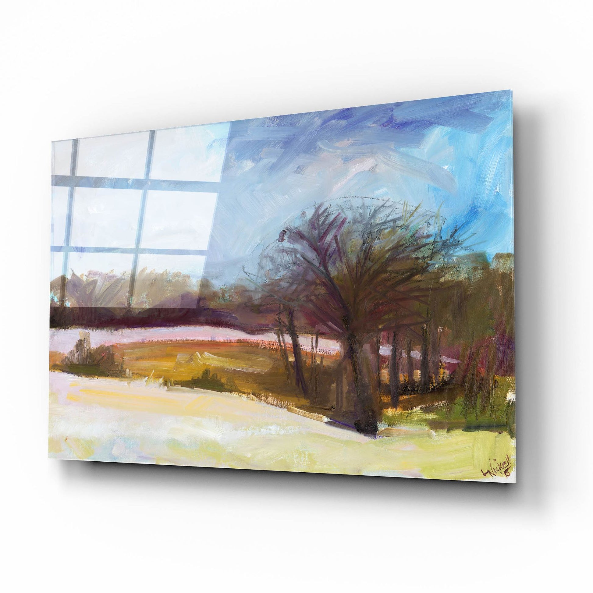 Epic Art 'Winters Day' by Linda Nickell, Acrylic Glass Wall Art,16x12