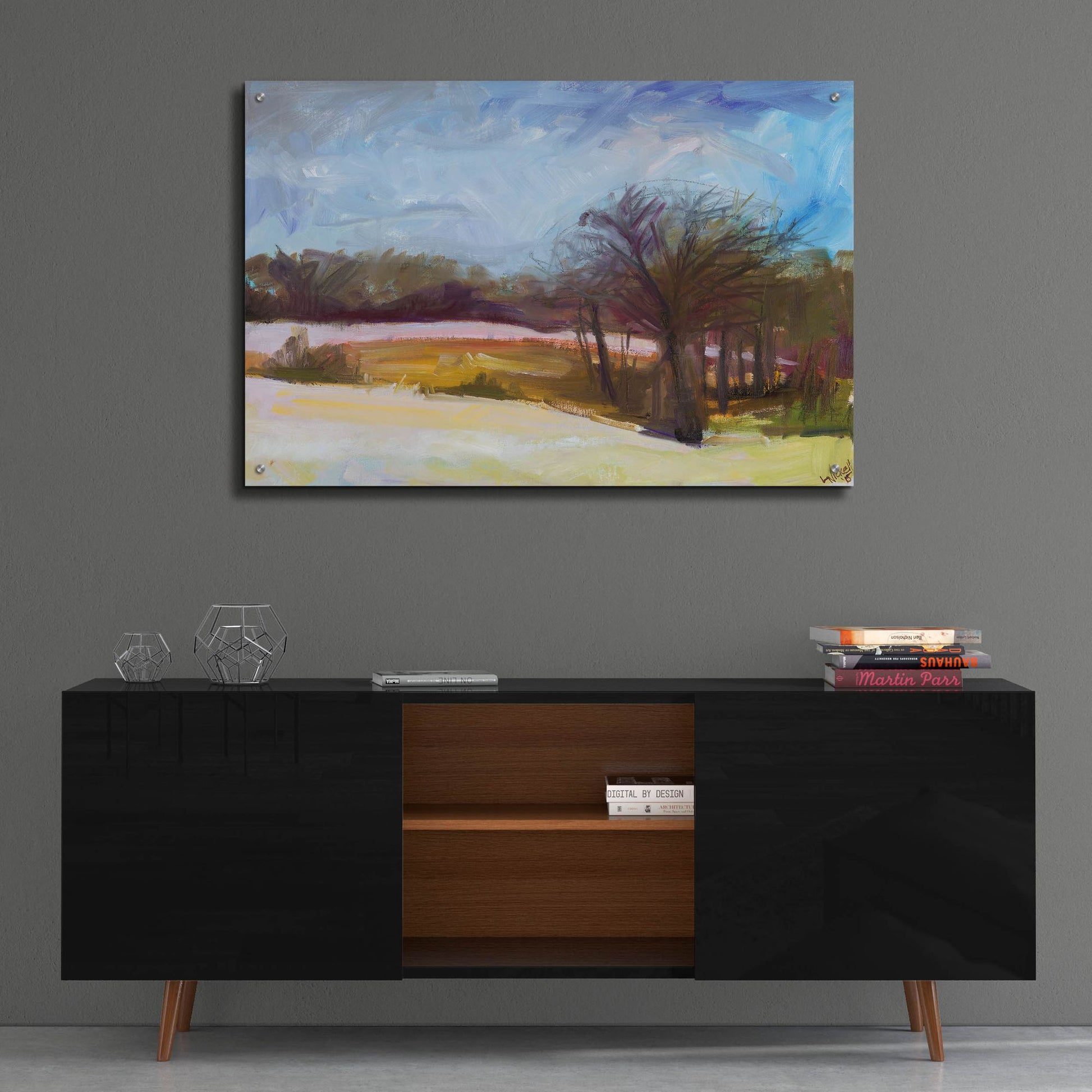 Epic Art 'Winters Day' by Linda Nickell, Acrylic Glass Wall Art,36x24