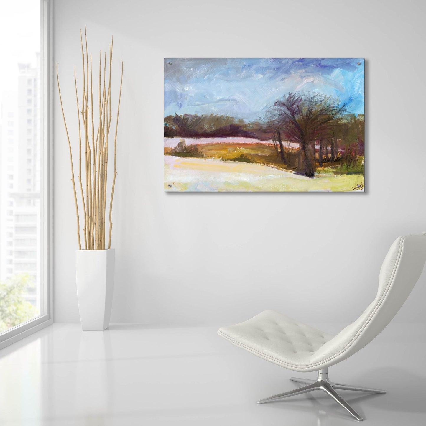 Epic Art 'Winters Day' by Linda Nickell, Acrylic Glass Wall Art,36x24