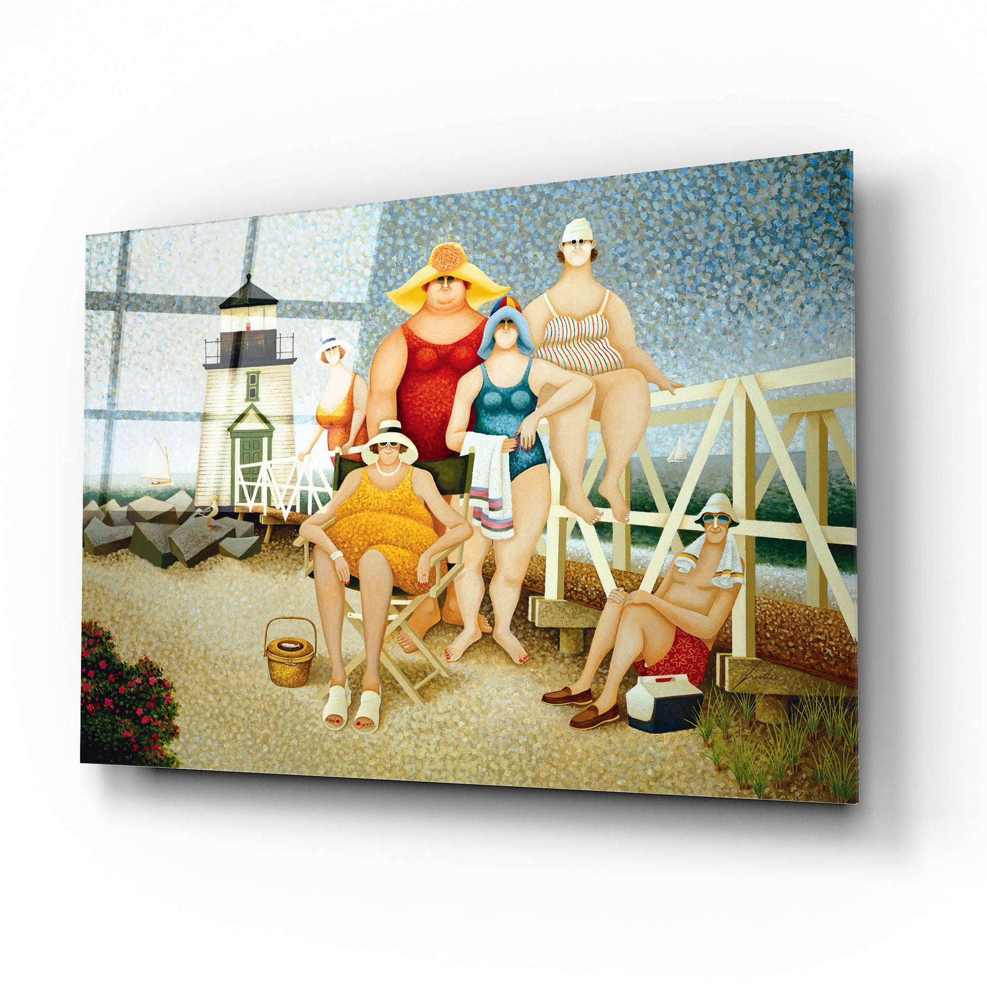 Epic Art 'Beach Vacation' by Lowell Herrero, Acrylic Glass Wall Art,16x12