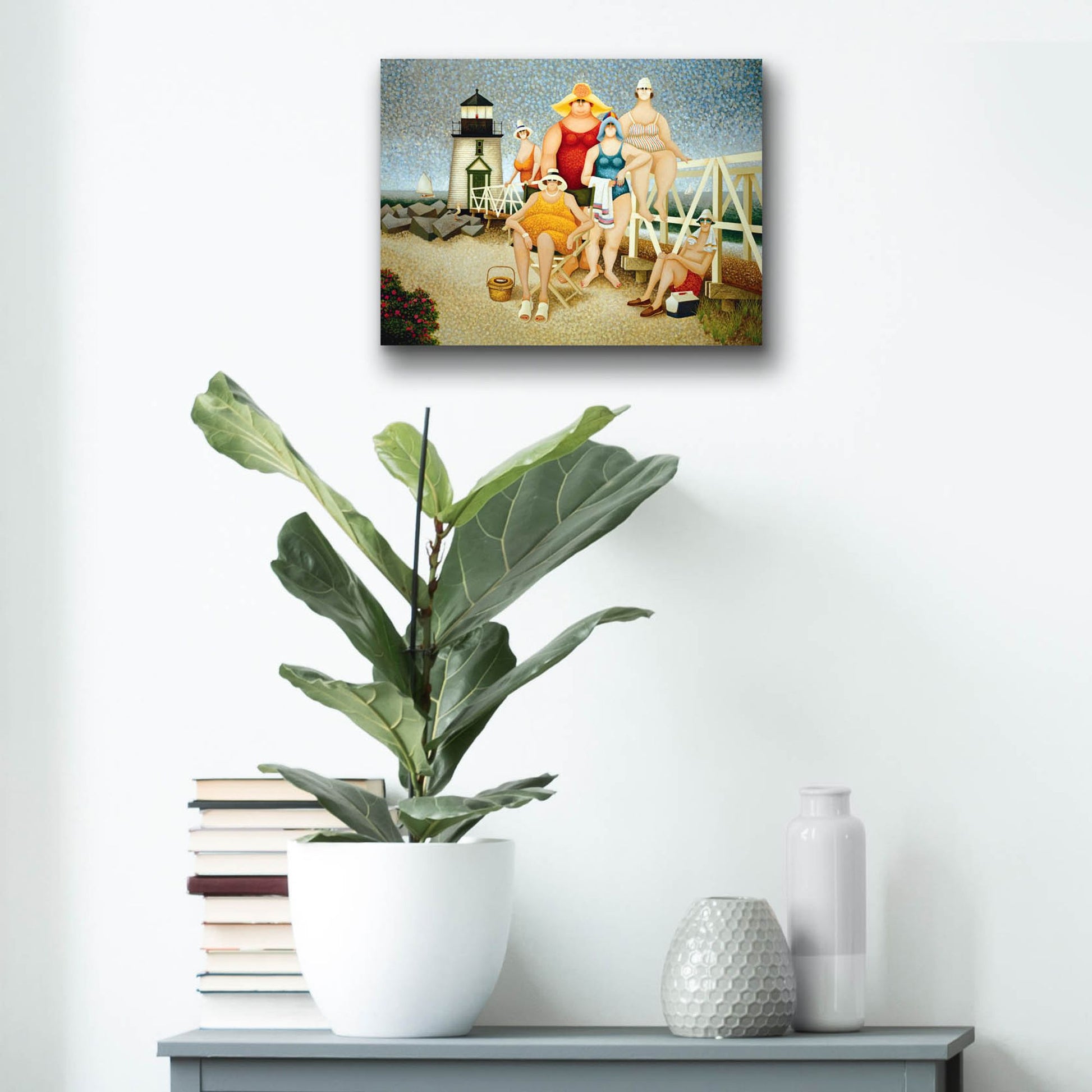 Epic Art 'Beach Vacation' by Lowell Herrero, Acrylic Glass Wall Art,16x12